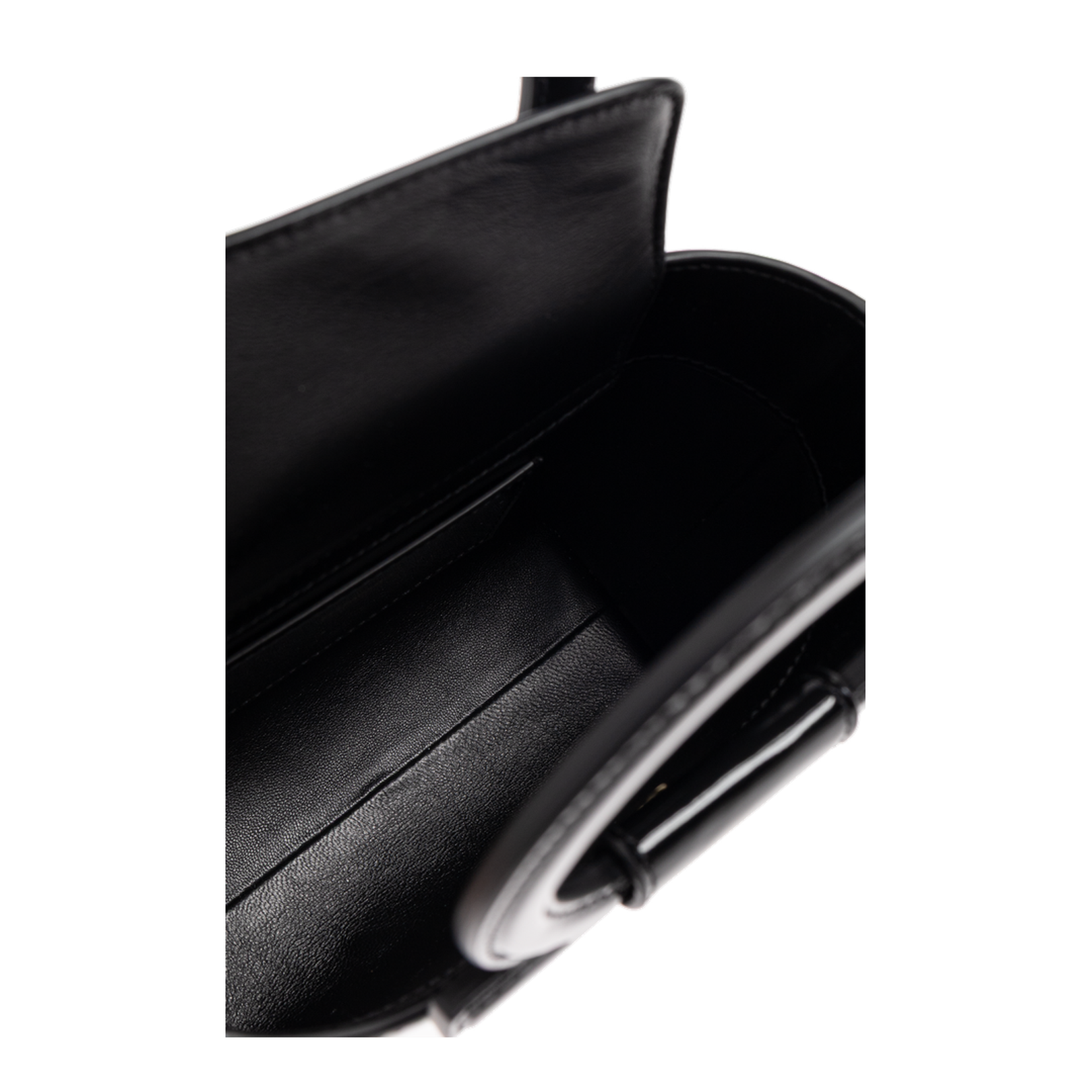 Gancini Mini Patent Calfskin Top Handle Bag - Nero - Image 5