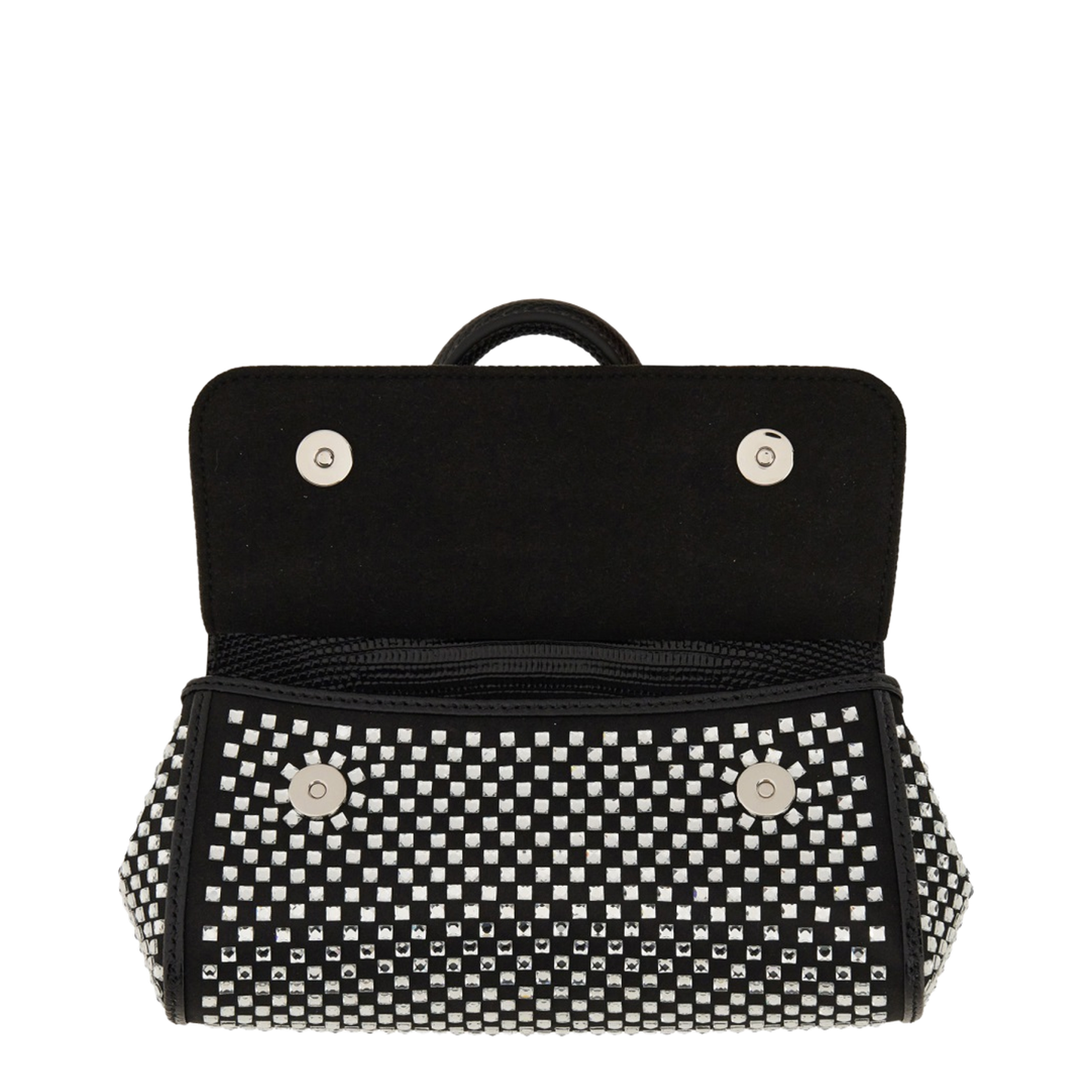 Sicily Small Satin Top-Handle Bag - Black - Image 4
