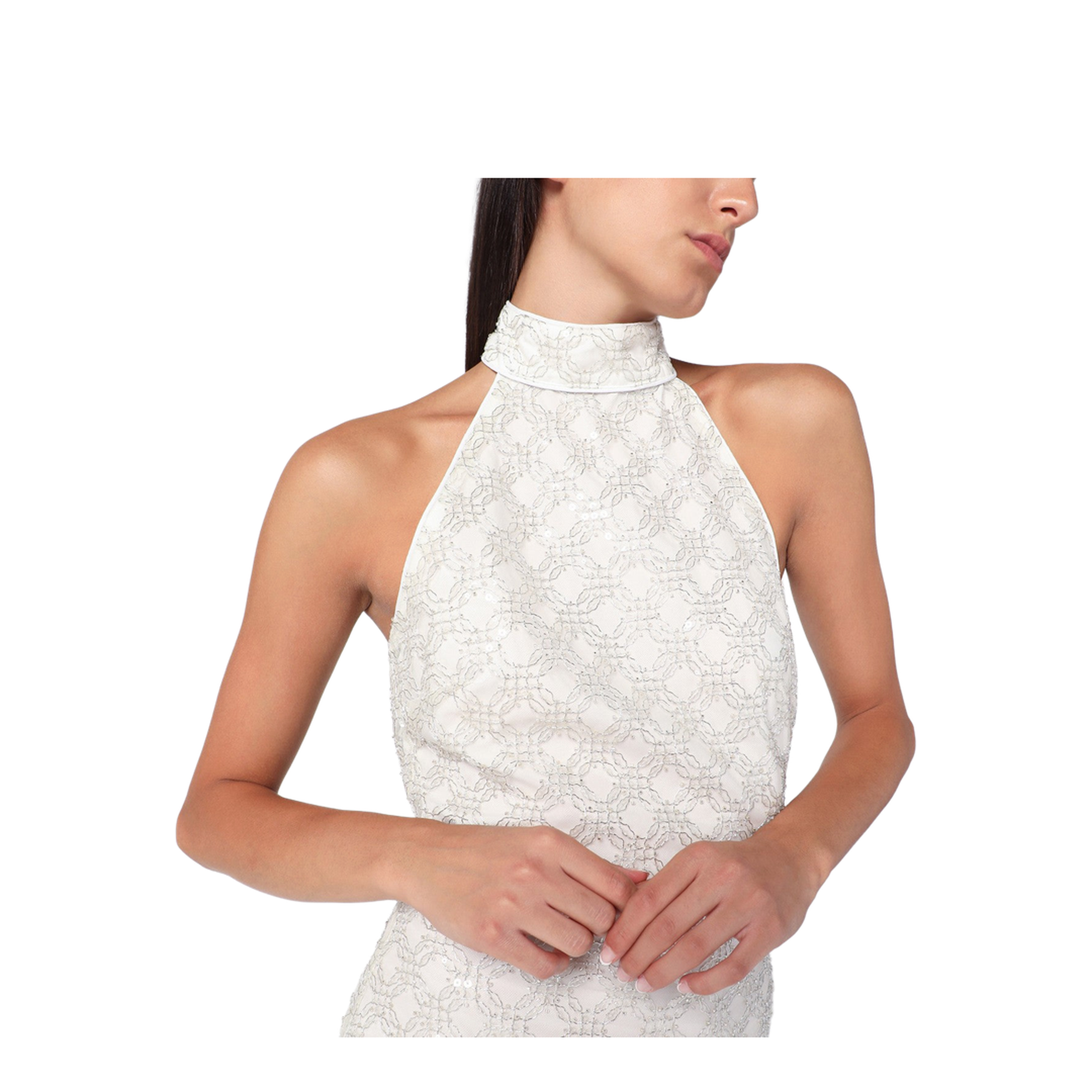 Cream-colored dress with sequins - Image 2