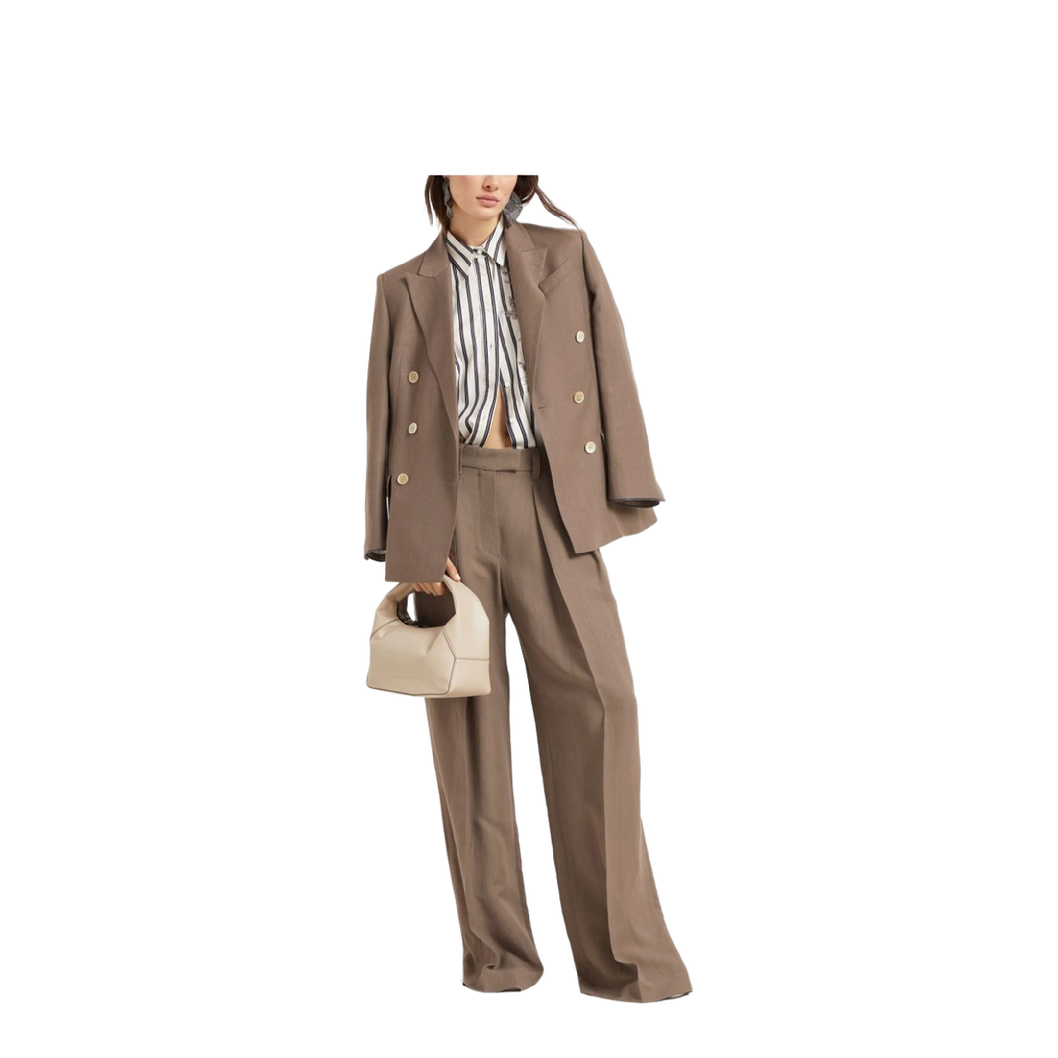 Linen Blend Double-Breasted Jacket - Image 5