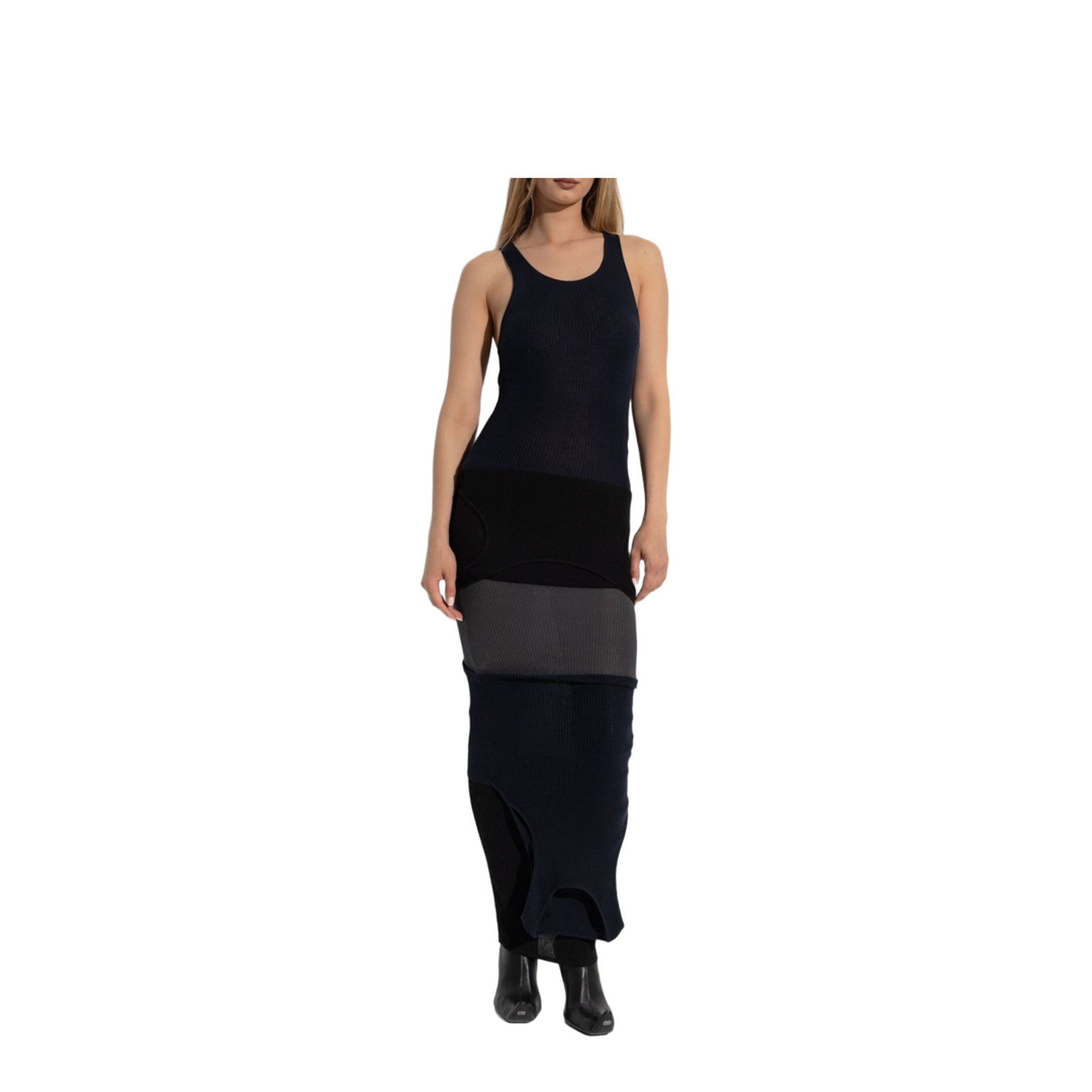 Upside Down Dress in Navy Blue/Gray - Image 3