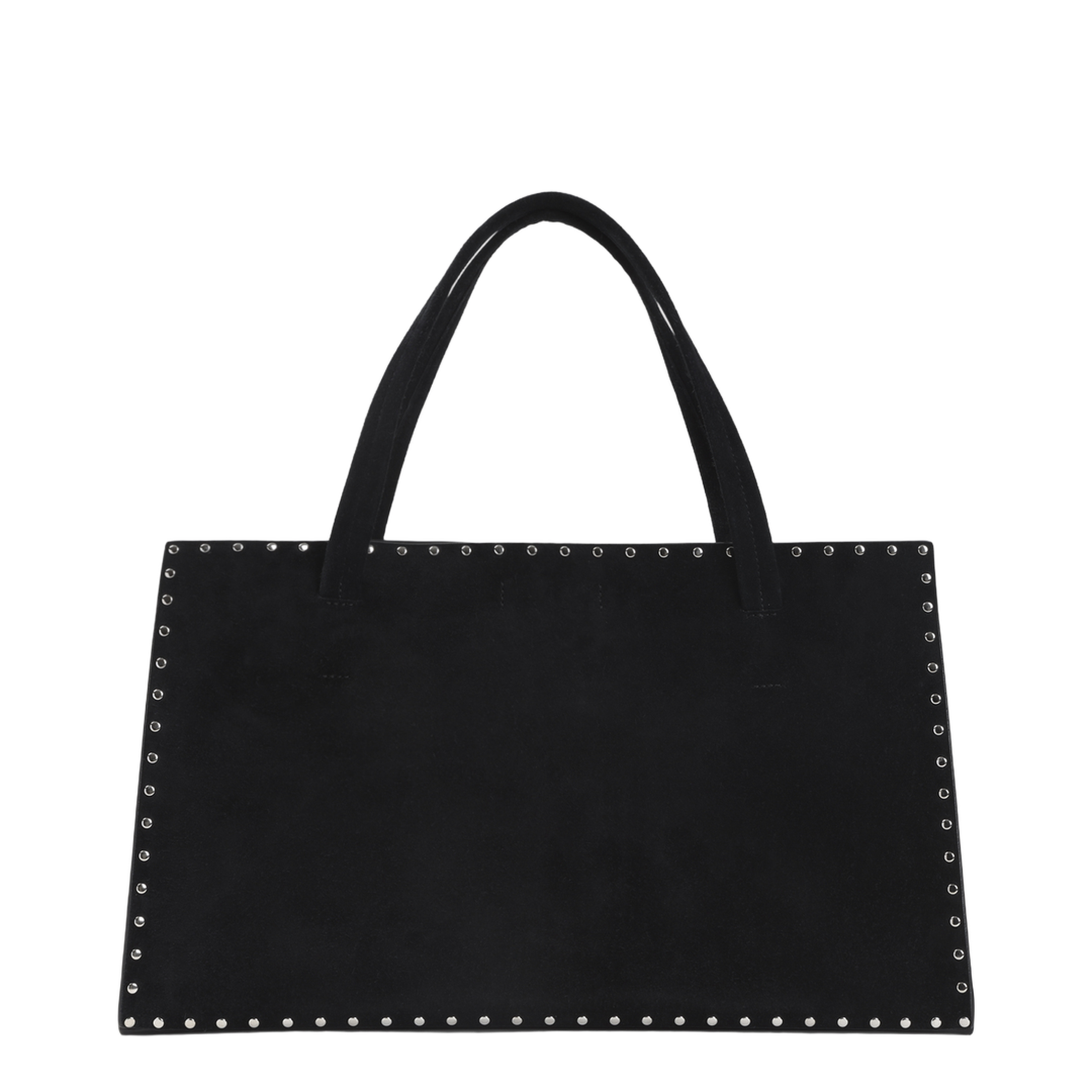 Stud Cabas Small Suede Tote - Black - Image 4