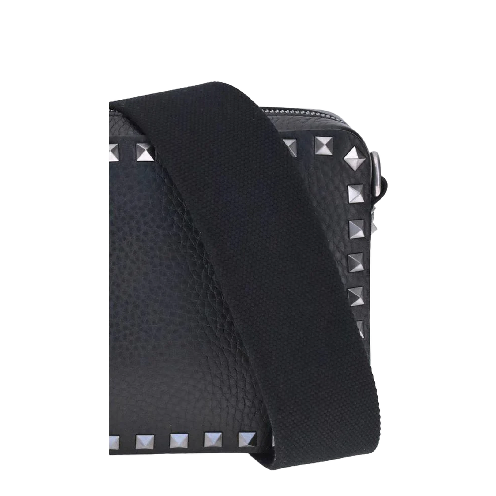 Grained Leather Rockstud Shoulder Bag - Image 4