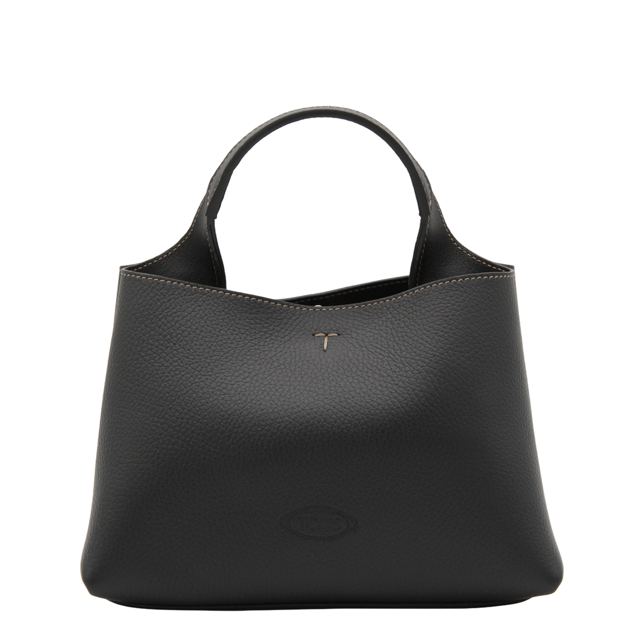 T Timeless Micro Hammered Leather Handbag - Black - Image 2