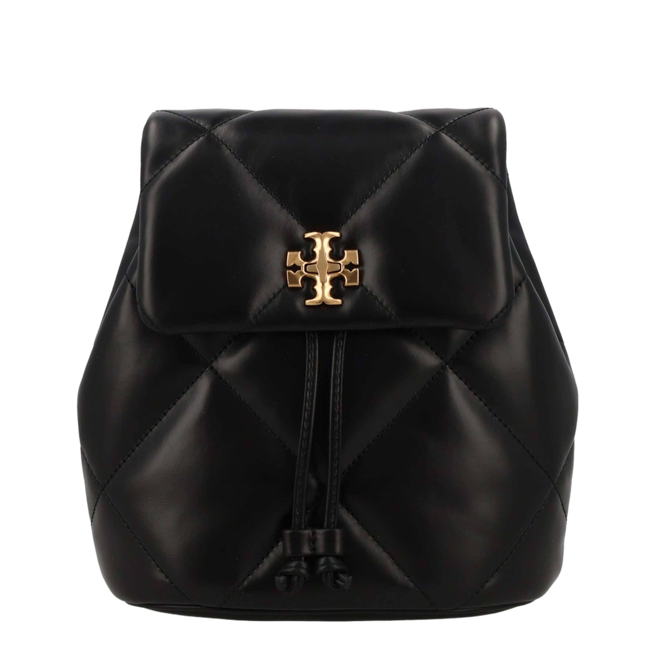Kira Diamond Quilt Mini Leather Backpack - Black - Image 1