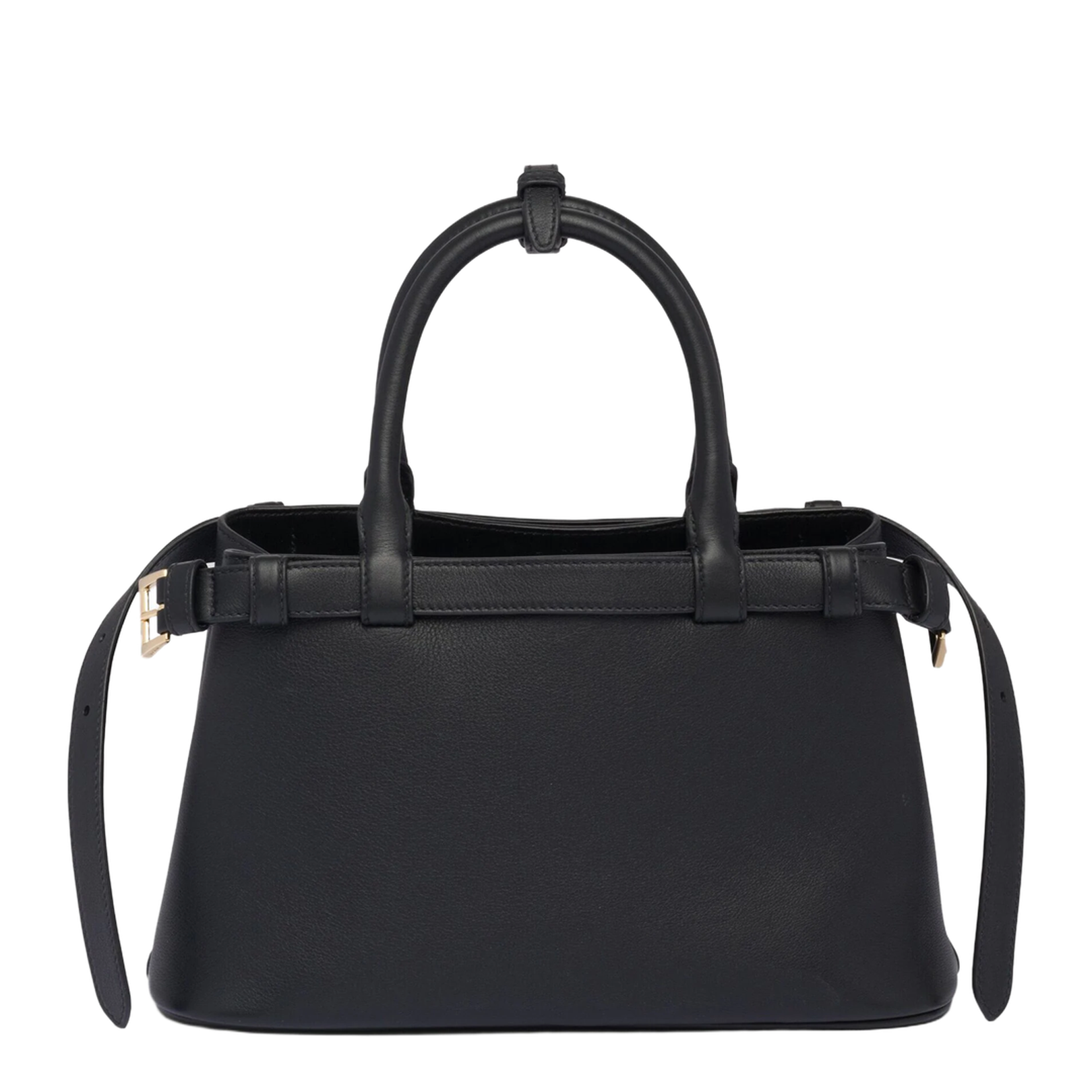 Buckle Small Calfskin Handbag - Black - Image 2