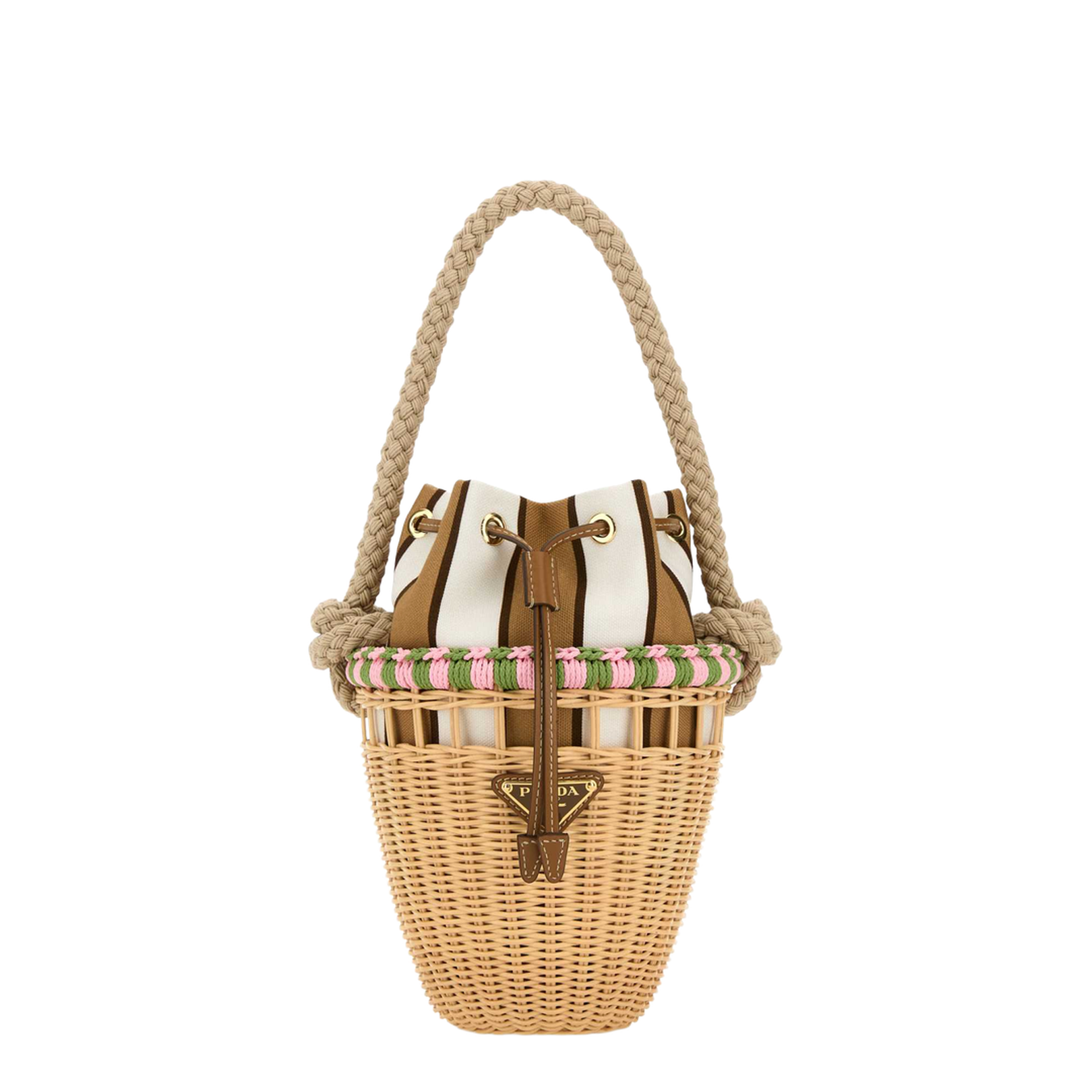 Wicker Mini Bucket Bag - Image 1