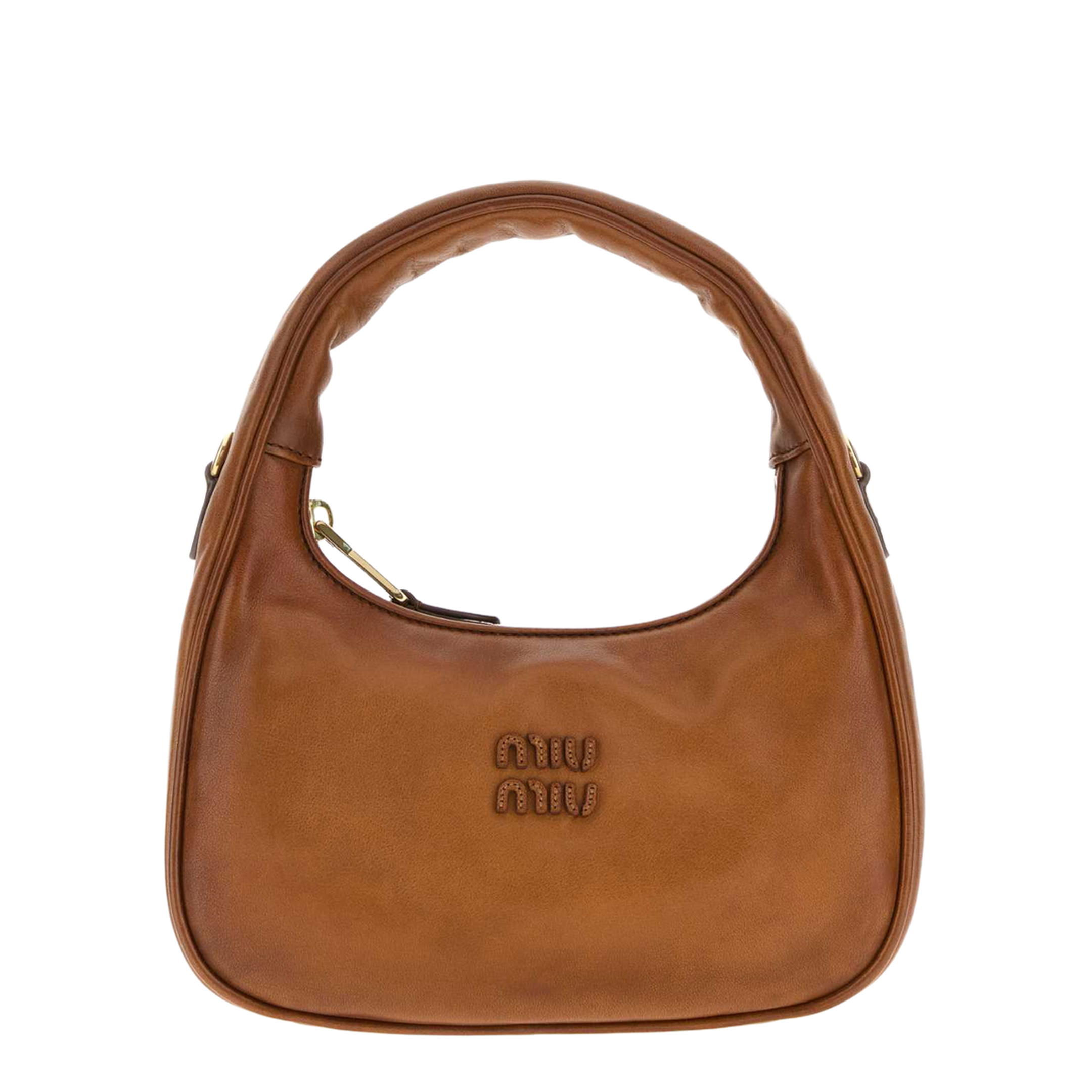 Wander Matelassé Lamb Leather Hobo Bag - Copper Brown - Image 1