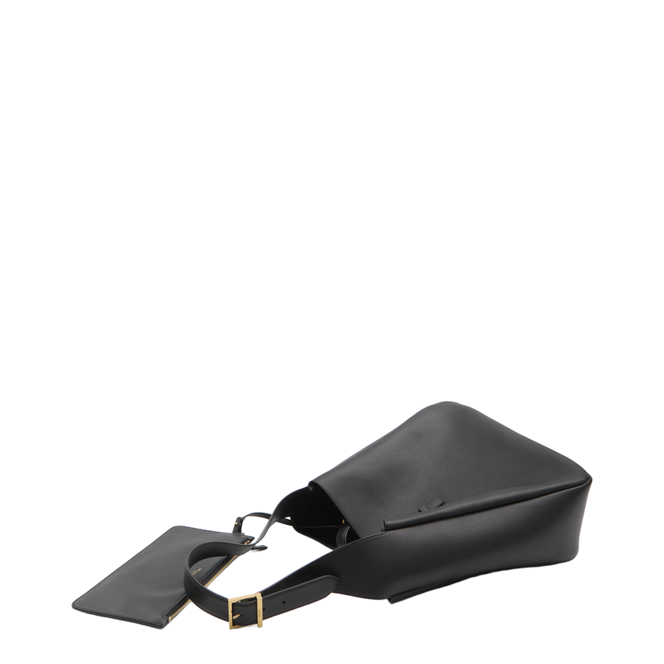 Le 5 À 7 Supple Large Grained Calfskin Shoulder Bag - Black - Image 4