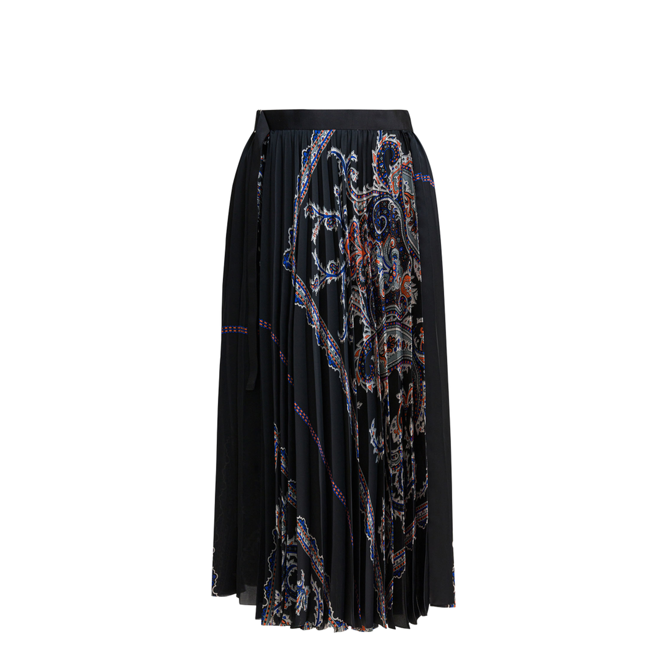 Pleated Skirt With Paisley Print - Image 1