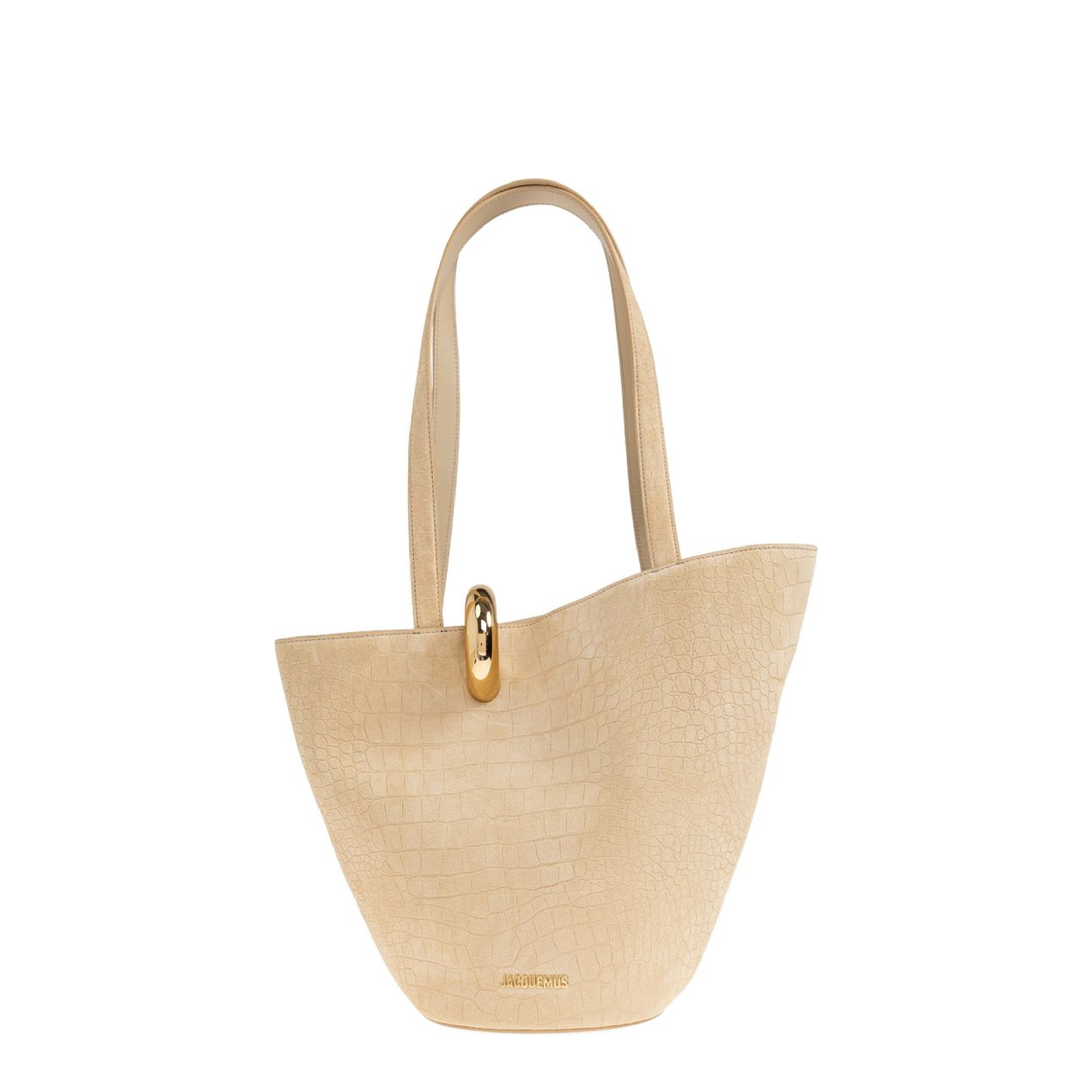 Le Bambola Moyen Calf Leather Bucket Bag - Light Beige - Image 1