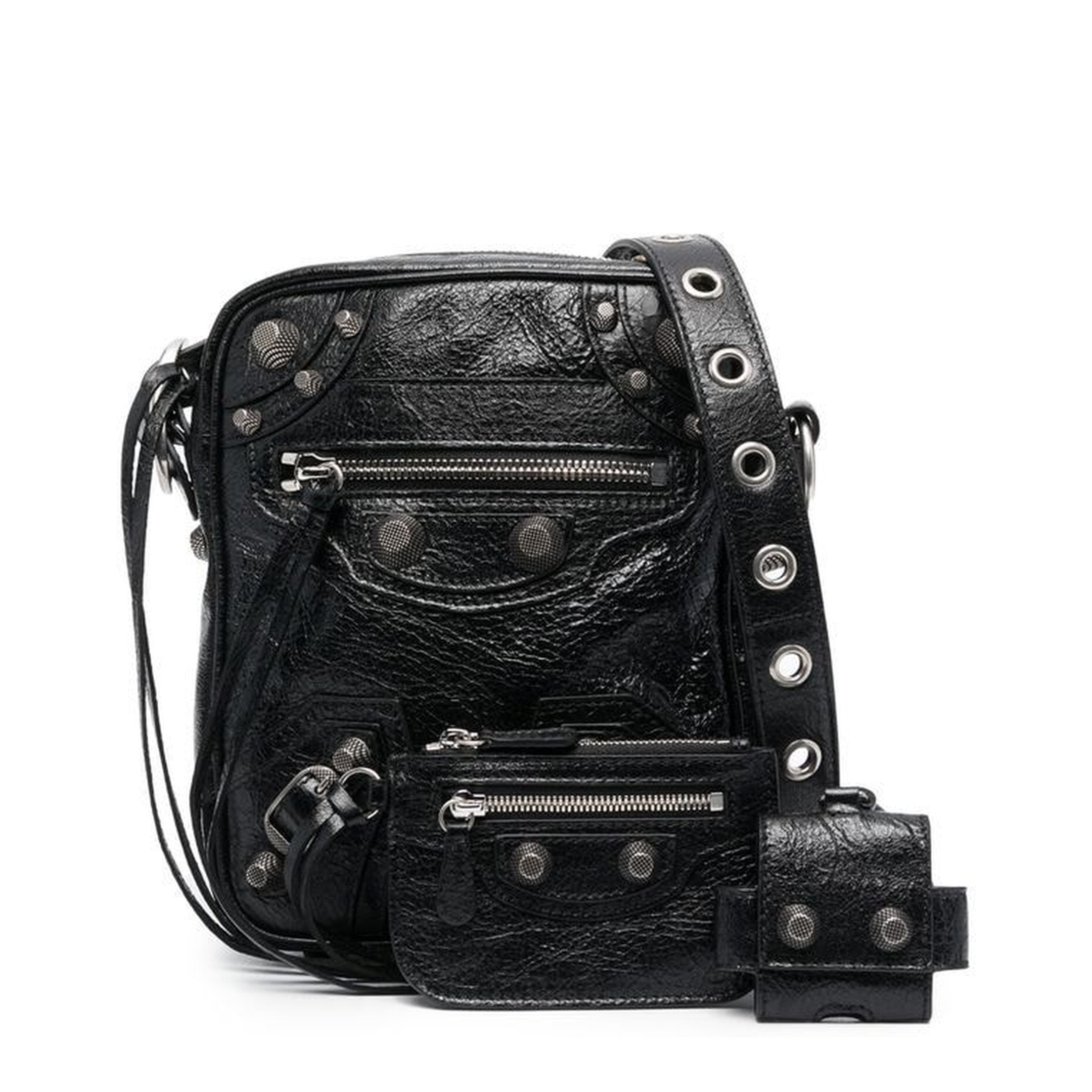 Le Cagole Arena Lambskin Crossbody - Black - Image 5