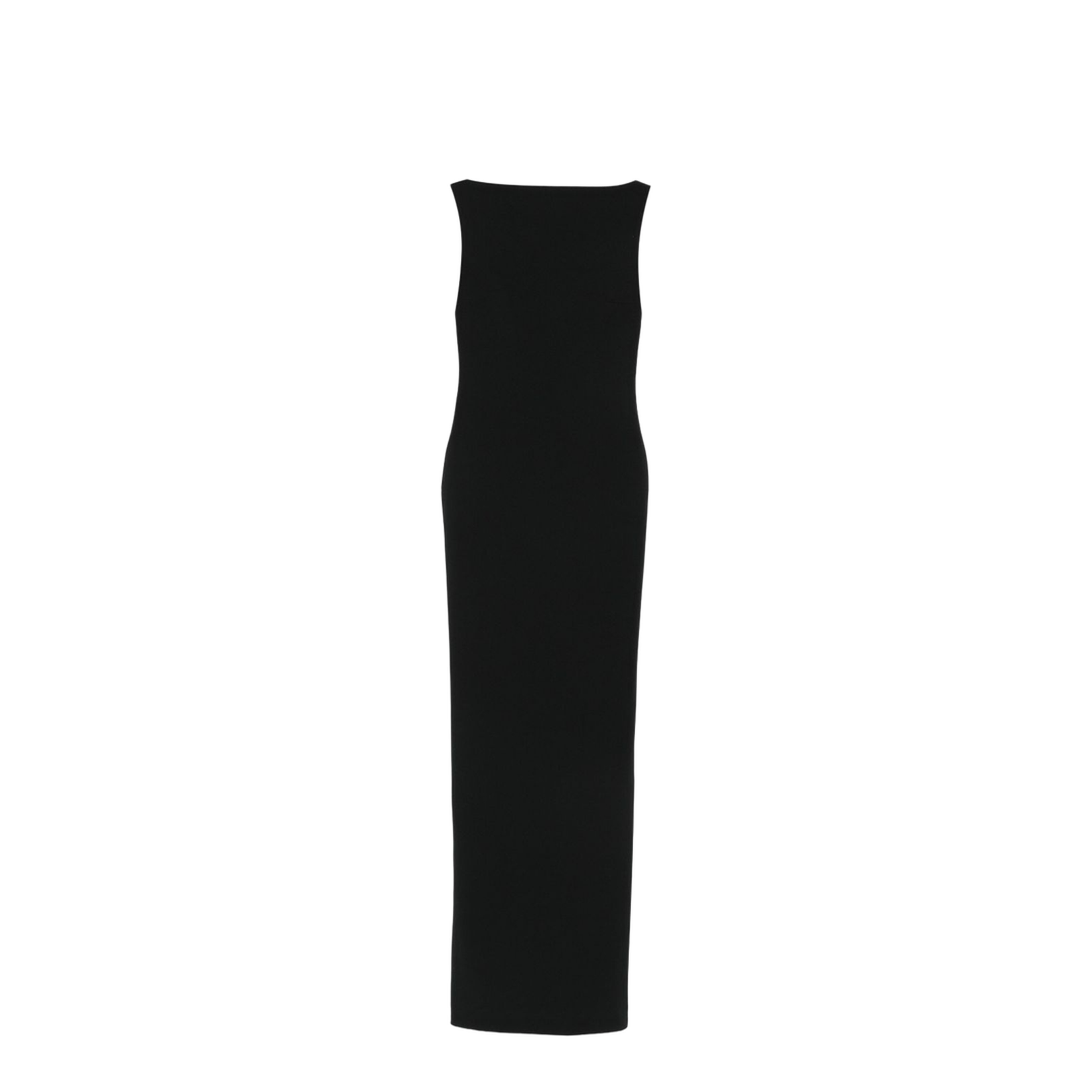 Black Boat Neck Sleeveless Maxi Dress - Image 1