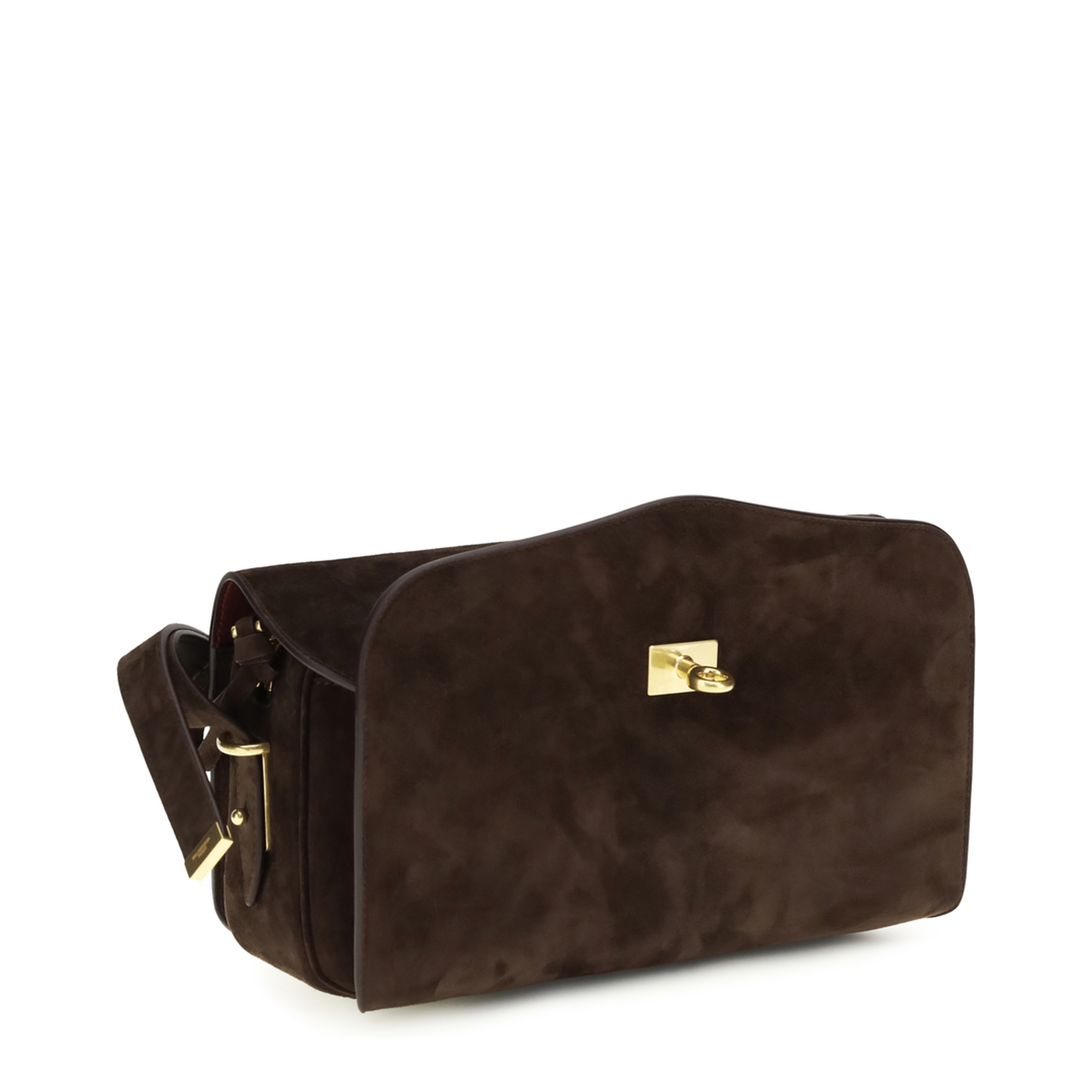 Le 7 Medium Calf Suede Crossbody - Brown - Image 2