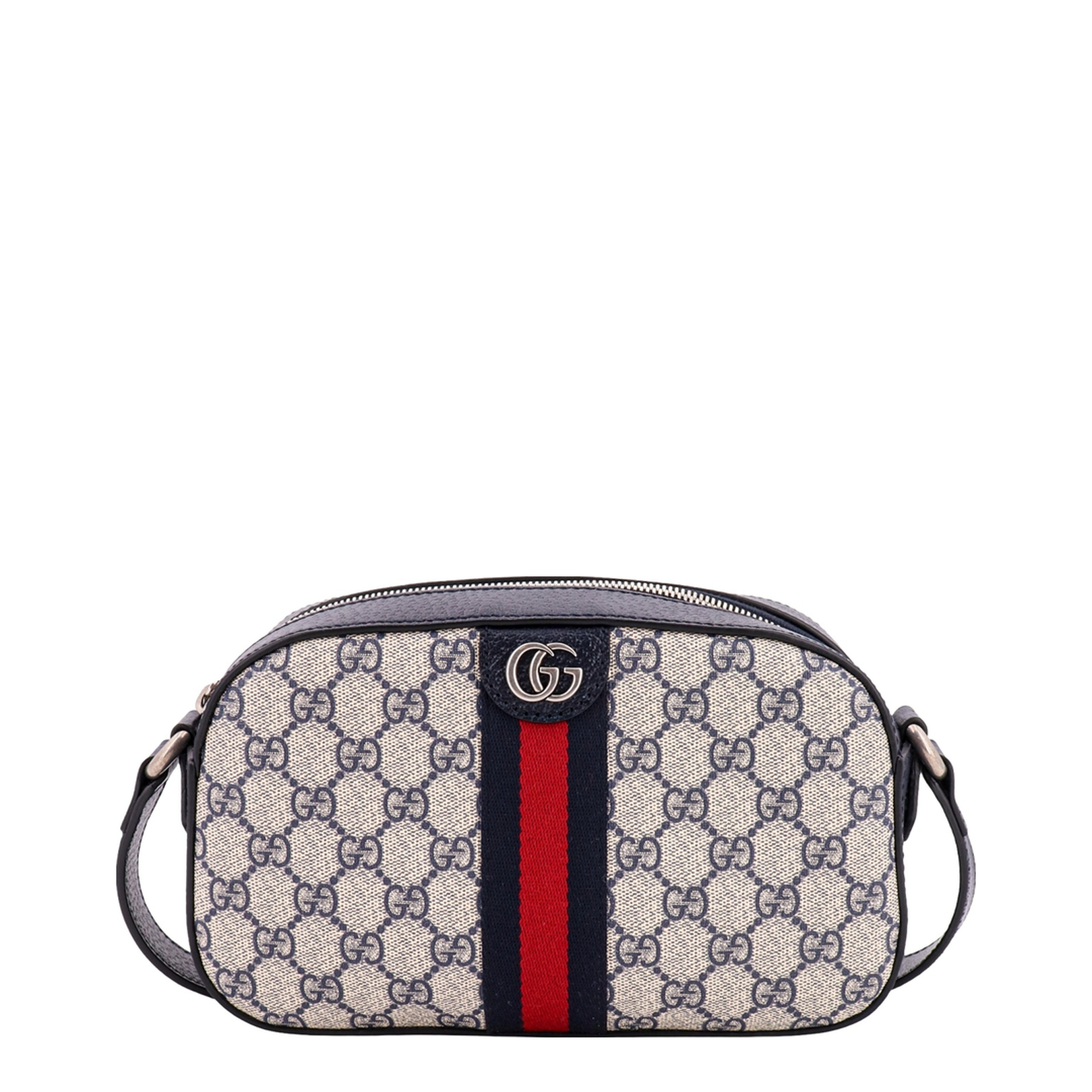 Ophidia Small Canvas Crossbody Bag - Gray - Image 1