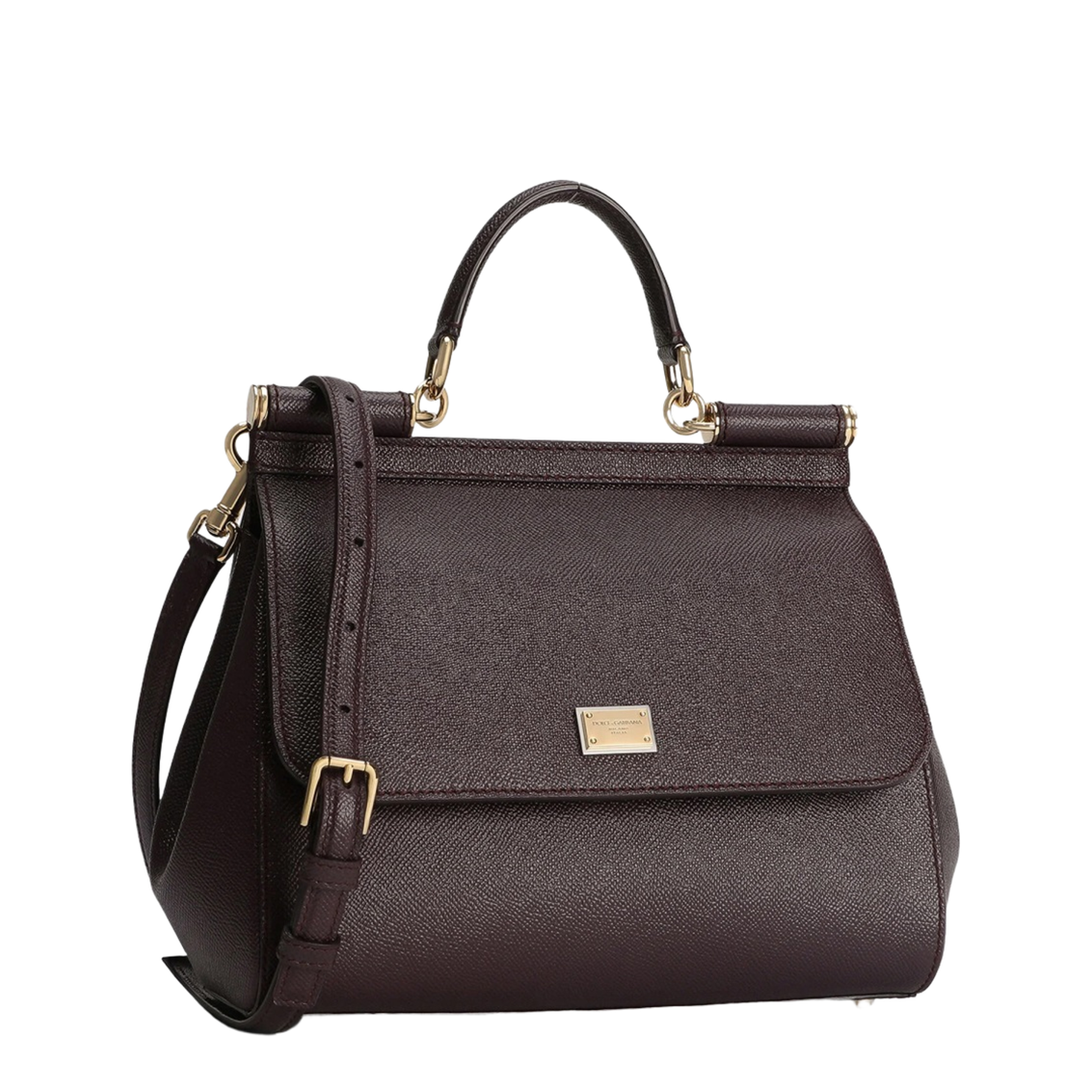 Sicily Large Calfskin Handbag - Bordeaux - Image 3