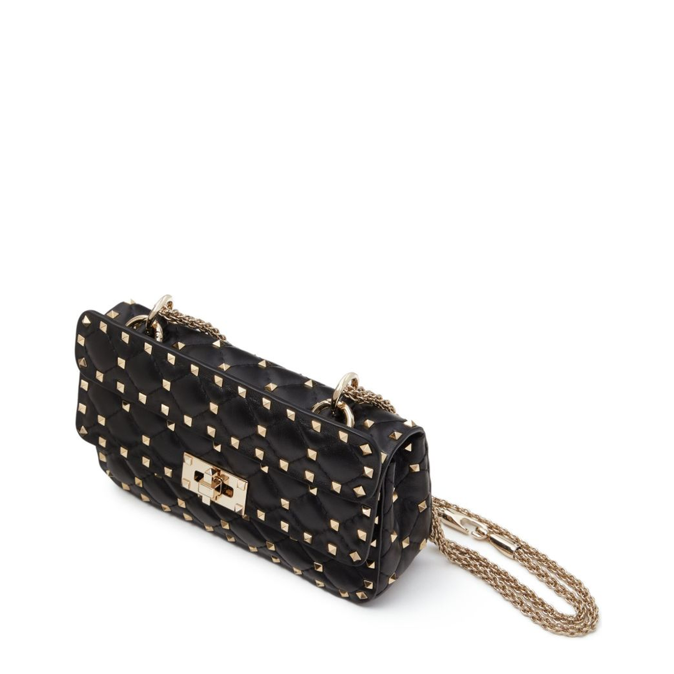 Rockstud Spike Small Quilted Nappa Shoulder Bag - Black - Image 4