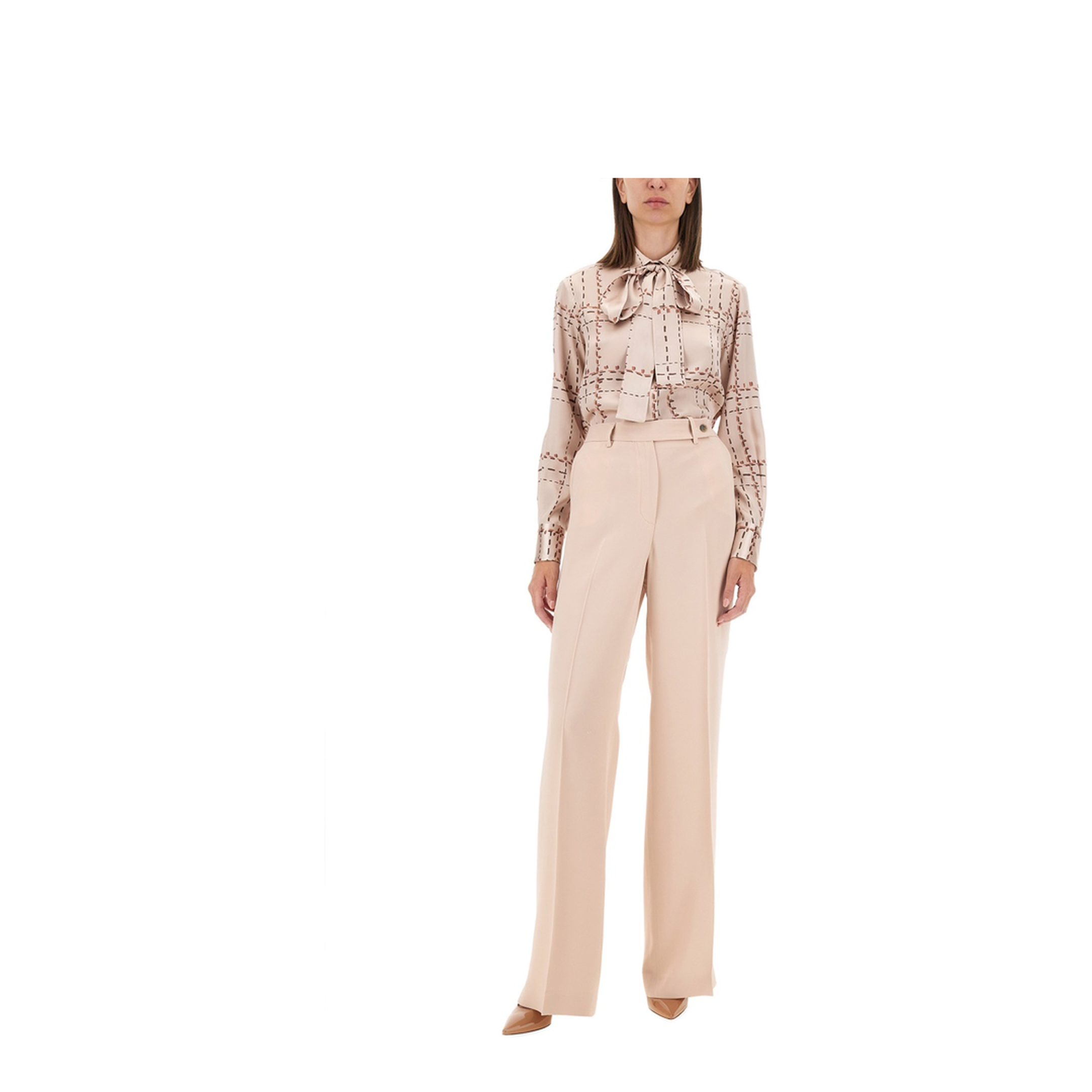 Elegant Light Pink Palazzo Trousers - Image 2