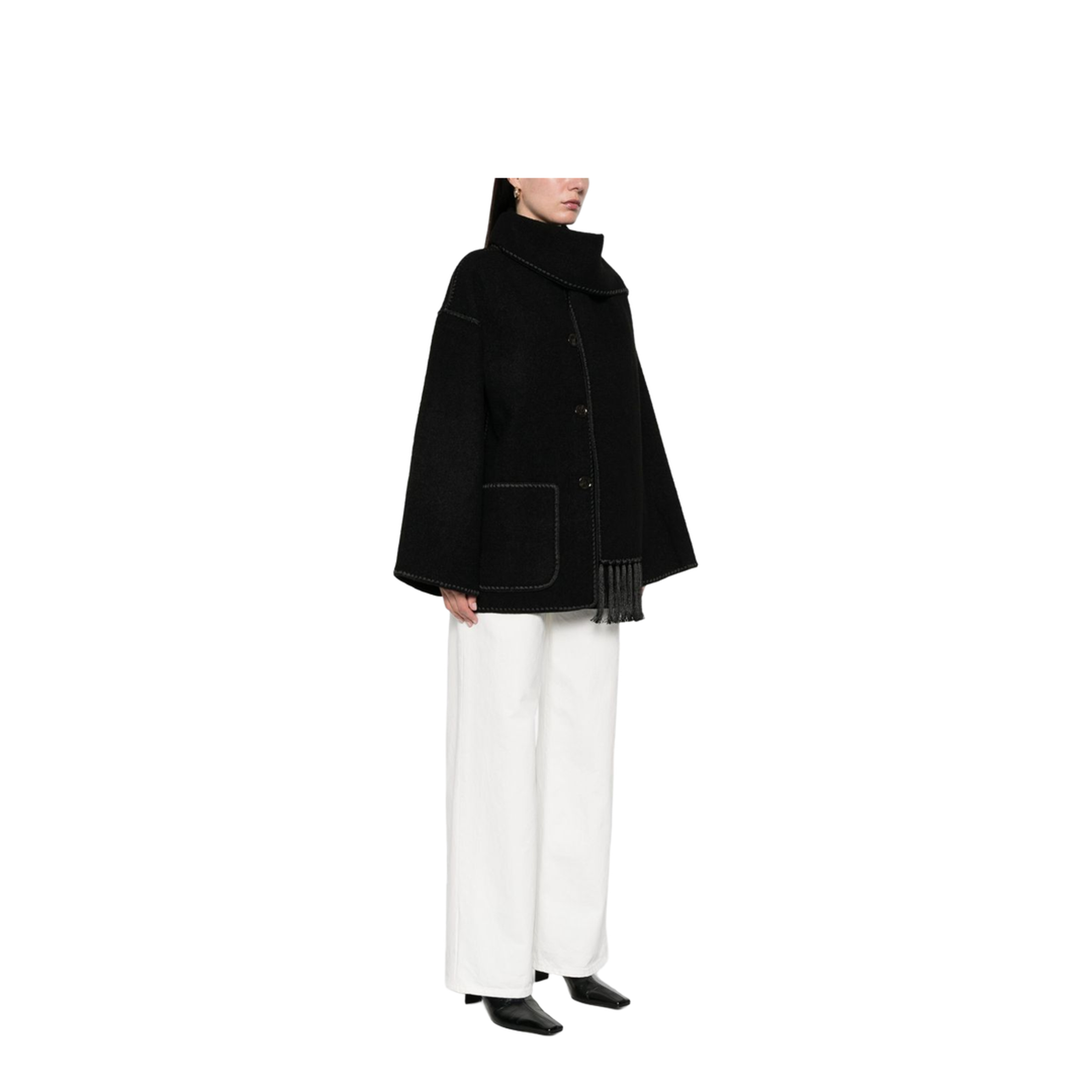 Black Wool Blend Jacket - Image 3