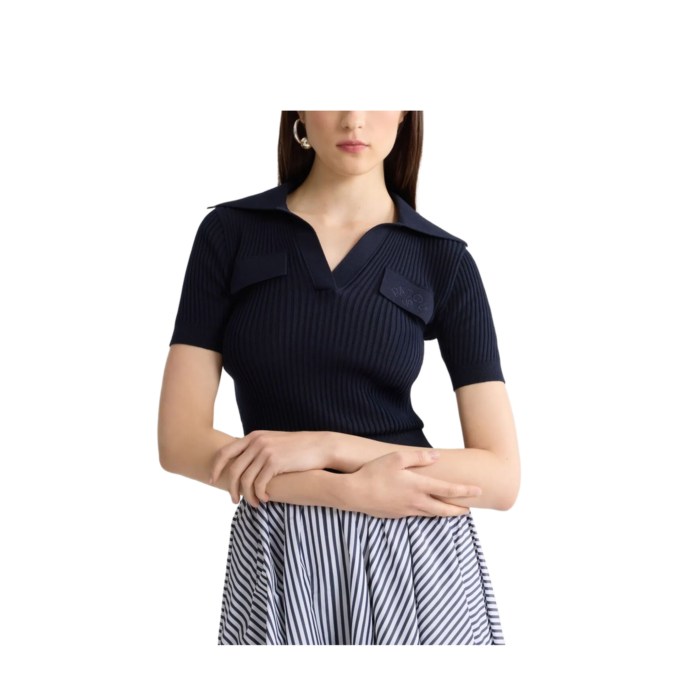 Embroidered Knitted Cotton Polo Shirt - Image 10