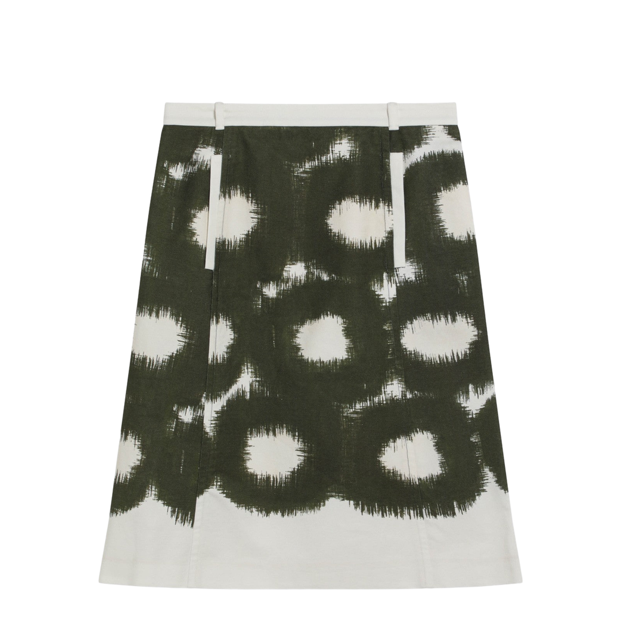 Cotton Skirt with Military Green Pattern - Image 1
