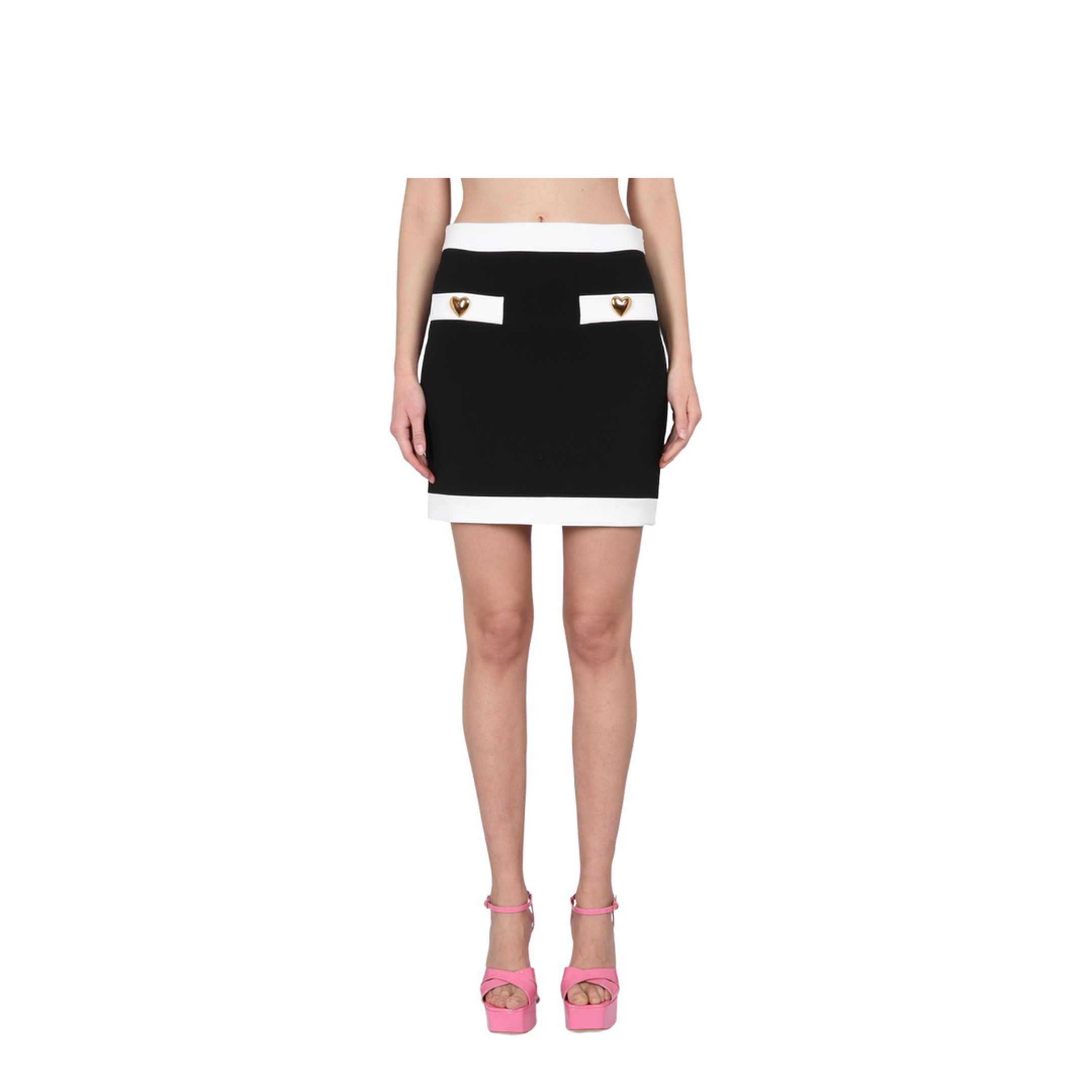 Heart Buttons Crepe Miniskirt - Image 1