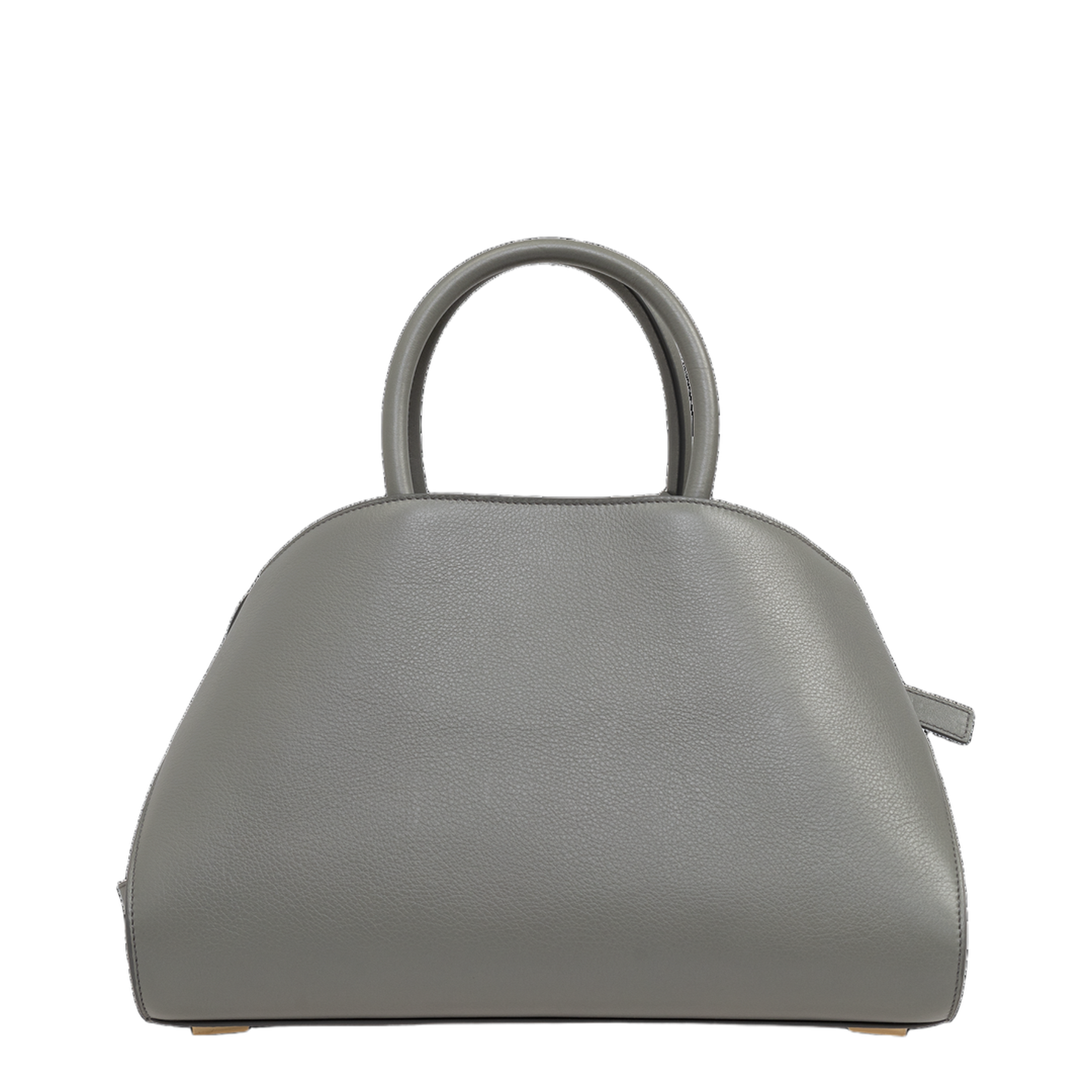 Hug Medium Leather Handbag - Ash Grey - Image 3