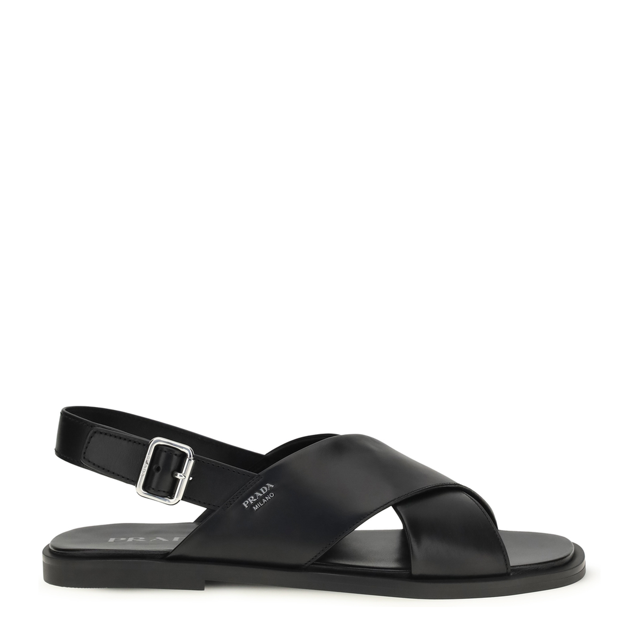 Saffiano Criss-Cross Sandals - Image 1
