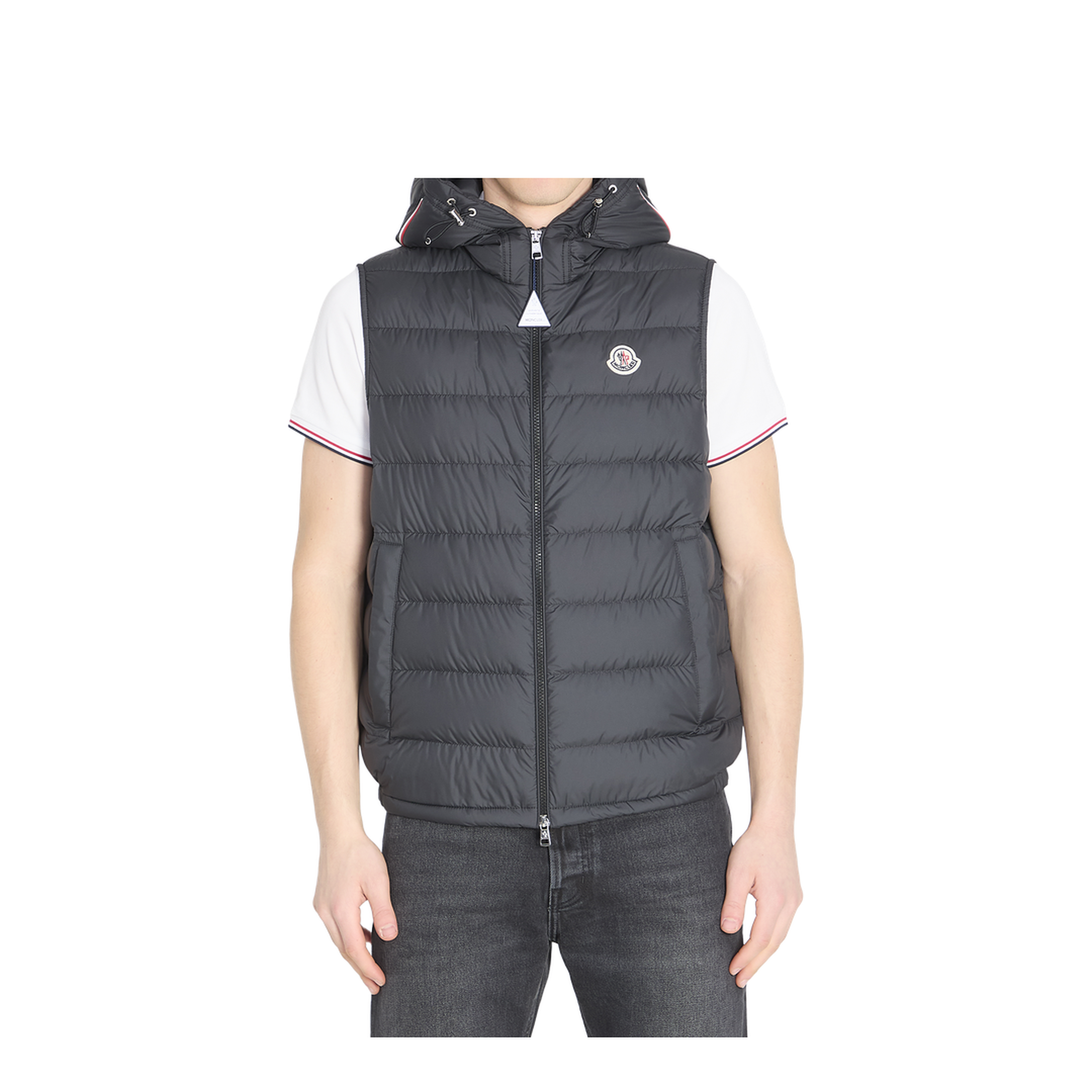 Black Marseillan Hooded Down Gilet - Image 1