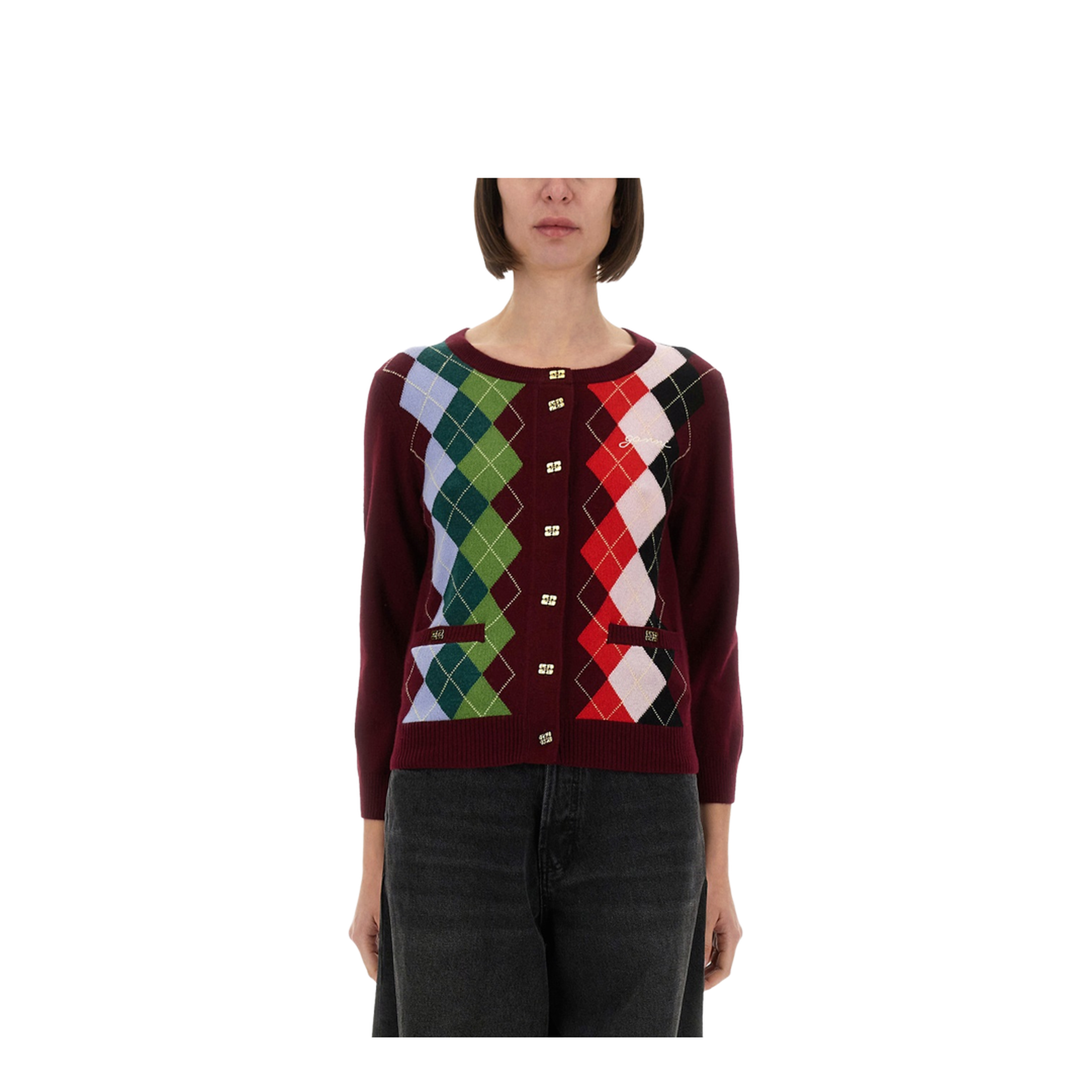 Jacquard Cashmere Cardigan - Image 1