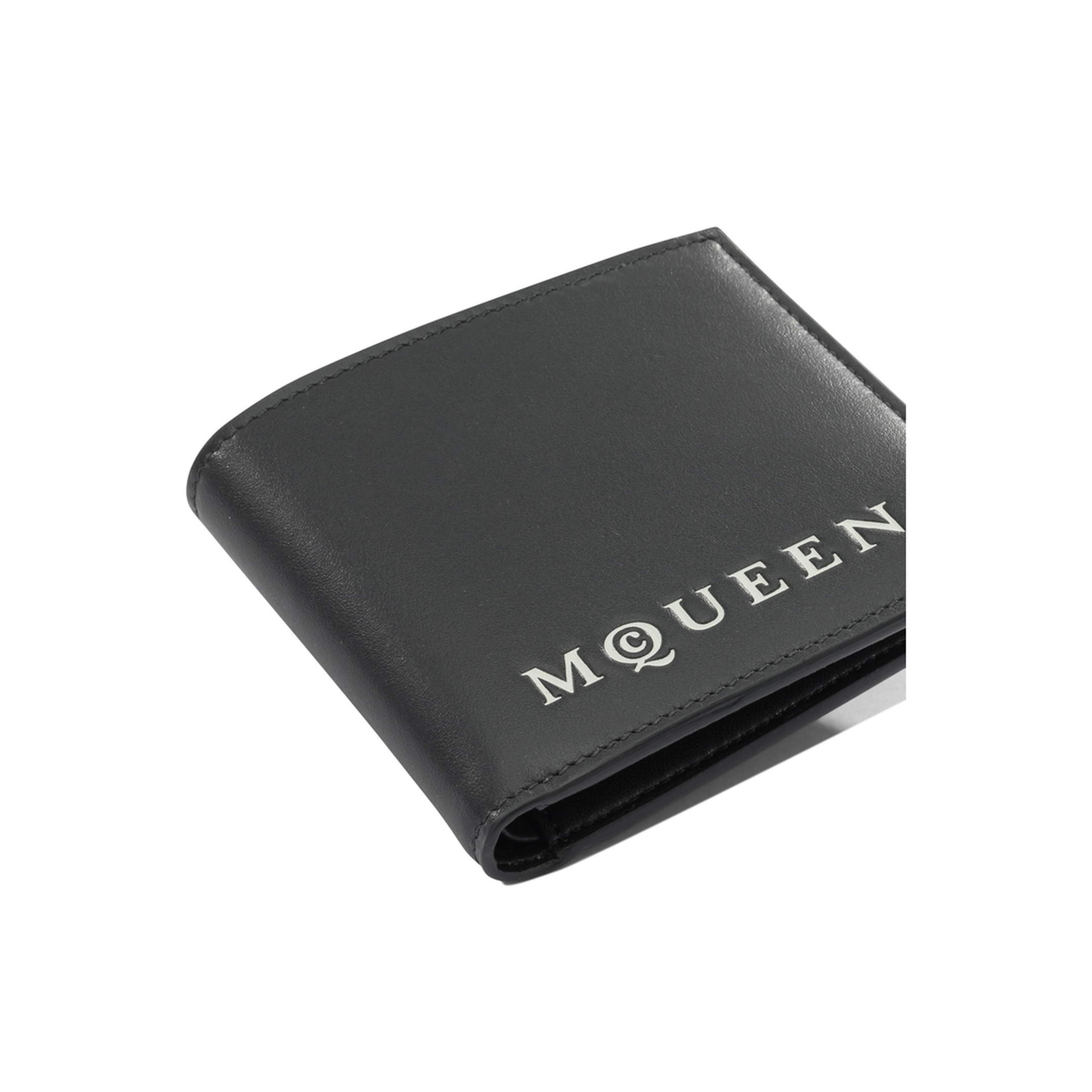 Alexander McQueen McQueen Bifold Wallet With Logo In Black Calfskin - Image 4