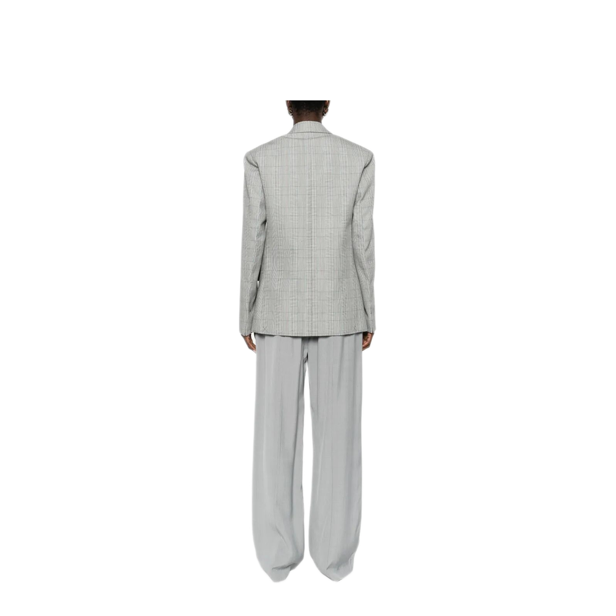 Check Wool Double-Breasted Tailored Jacket - Image 3