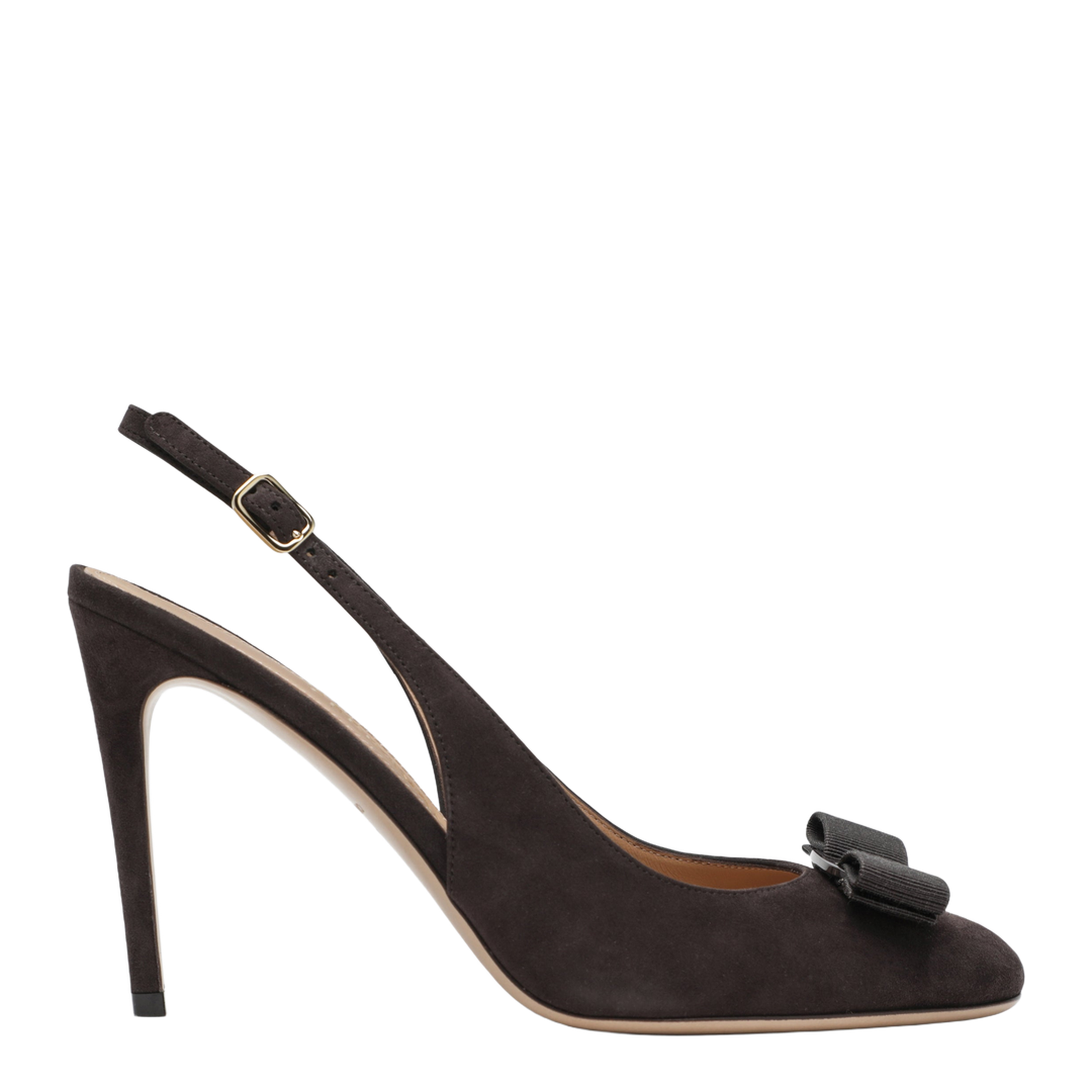 Vara Bow Slingbacks Dark Brown - Image 1