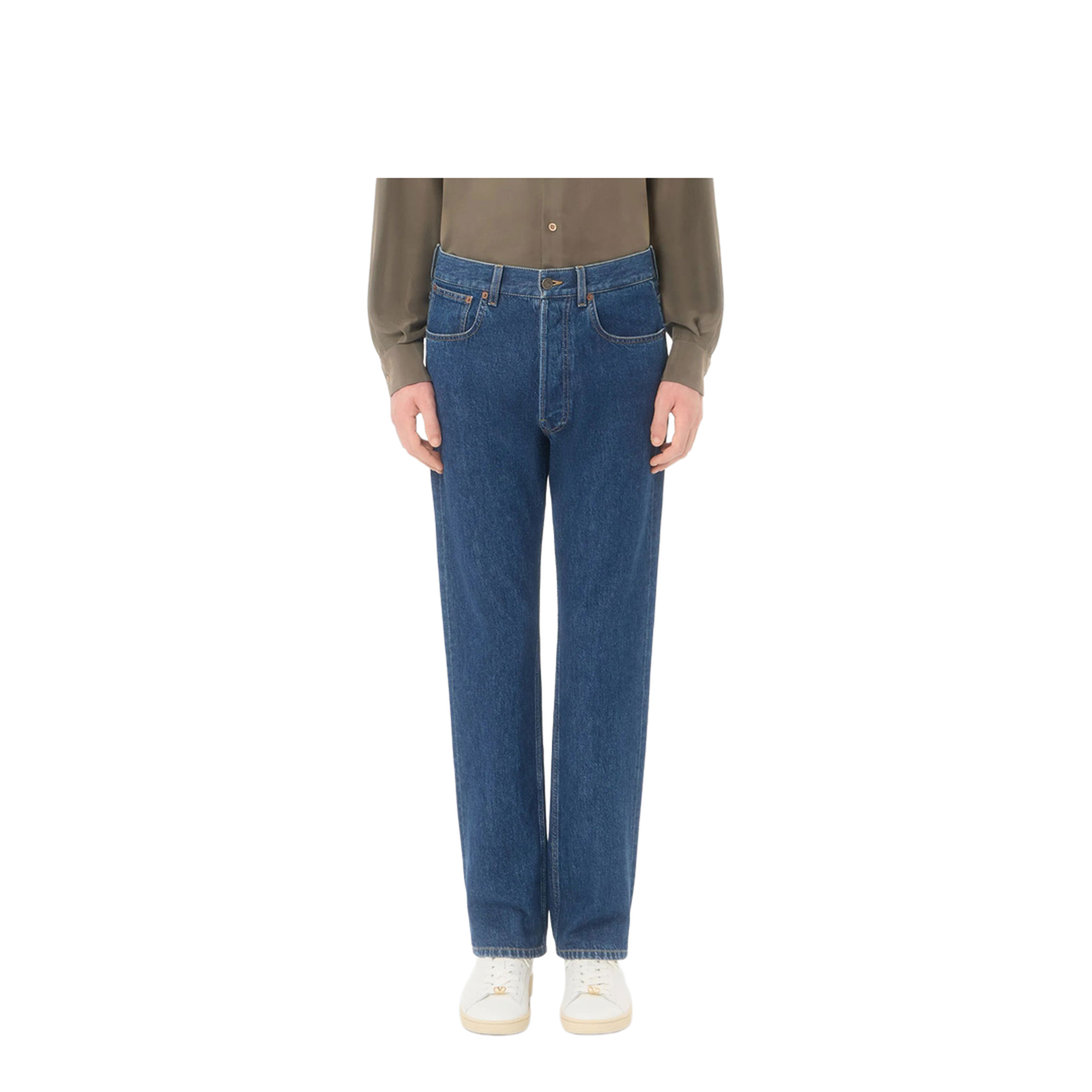 Denim Trousers with Vgold - Image 2