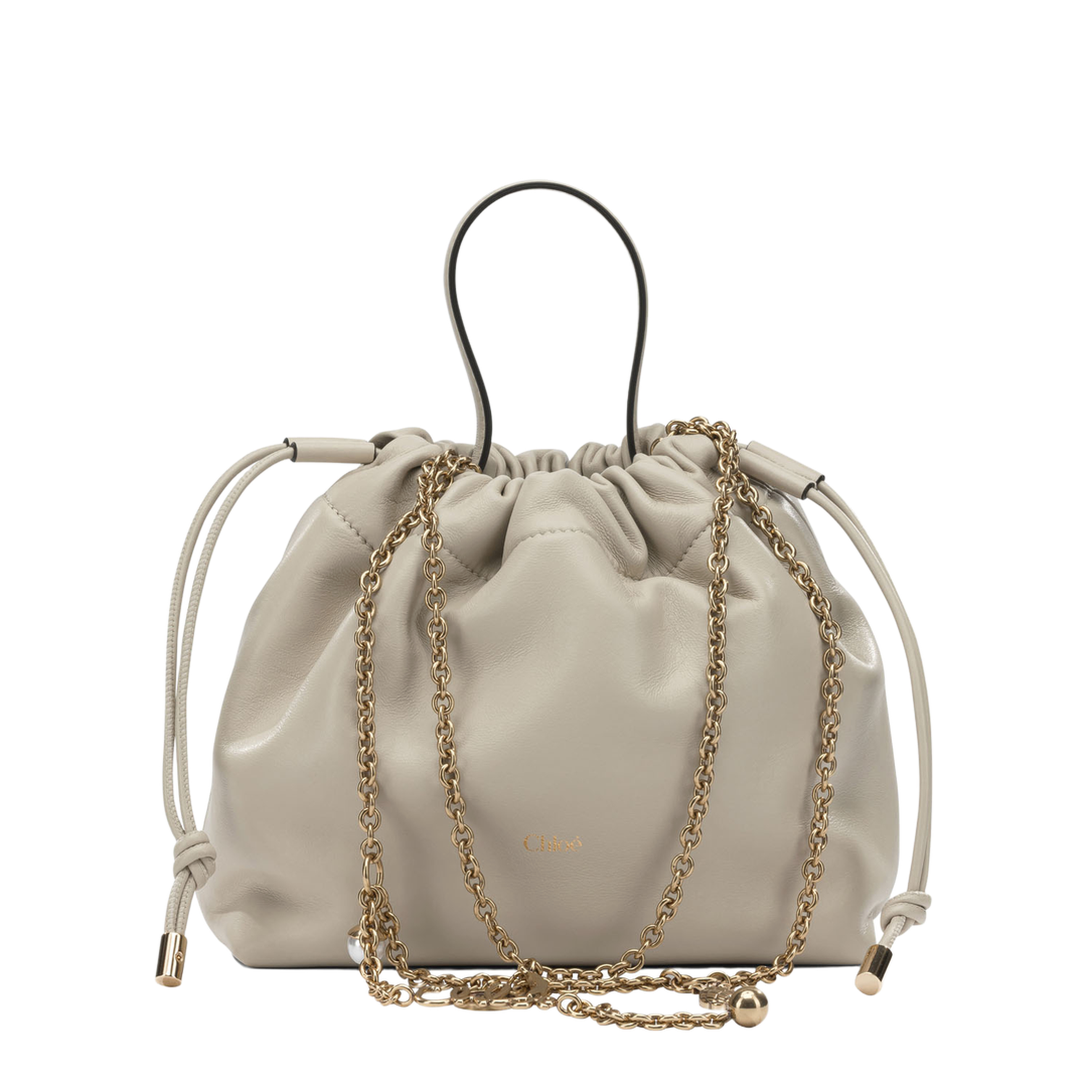 Icons Small Lamb Leather Shoulder Bag - White - Image 1