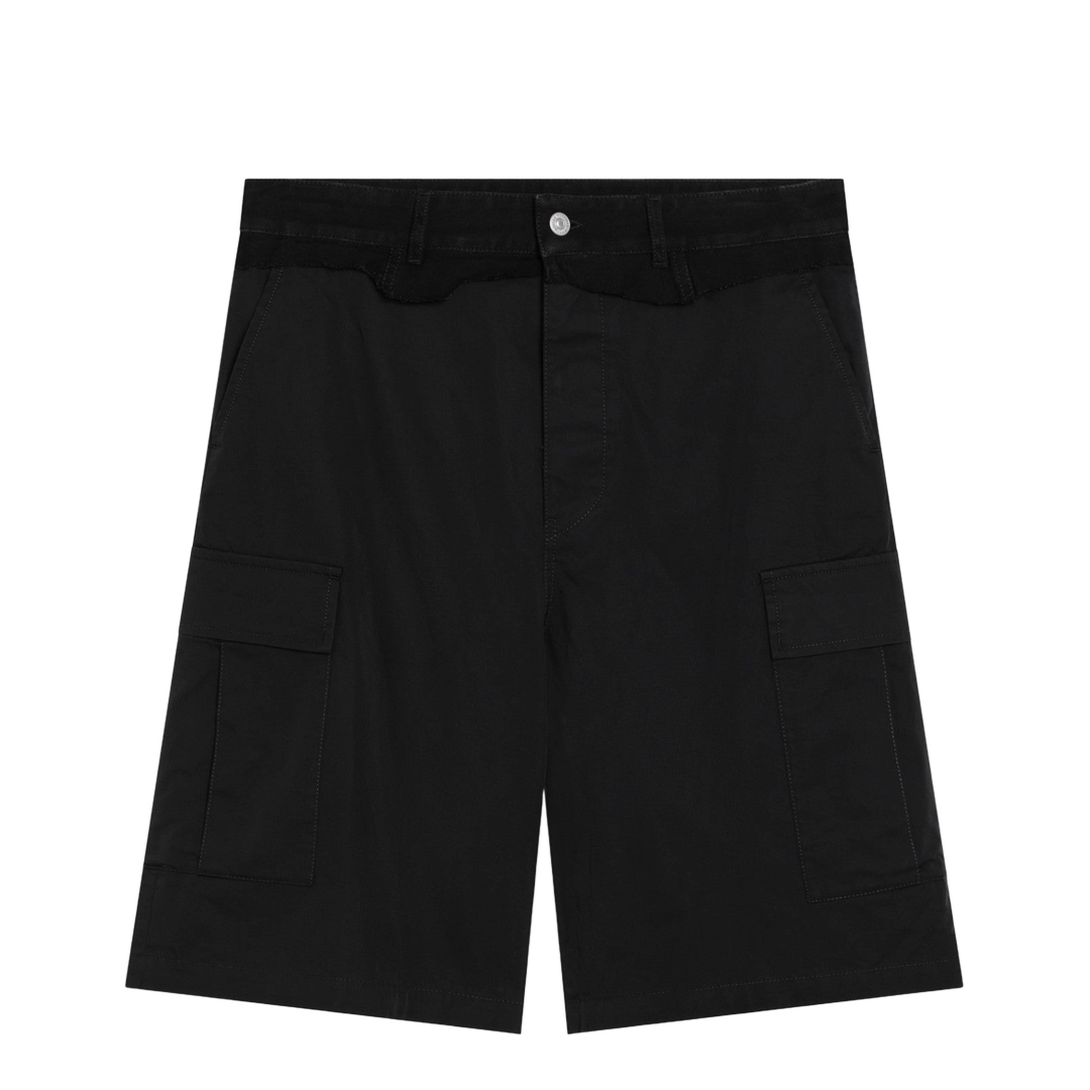 Black Wool-Blend Cargo Bermuda Shorts - Image 1
