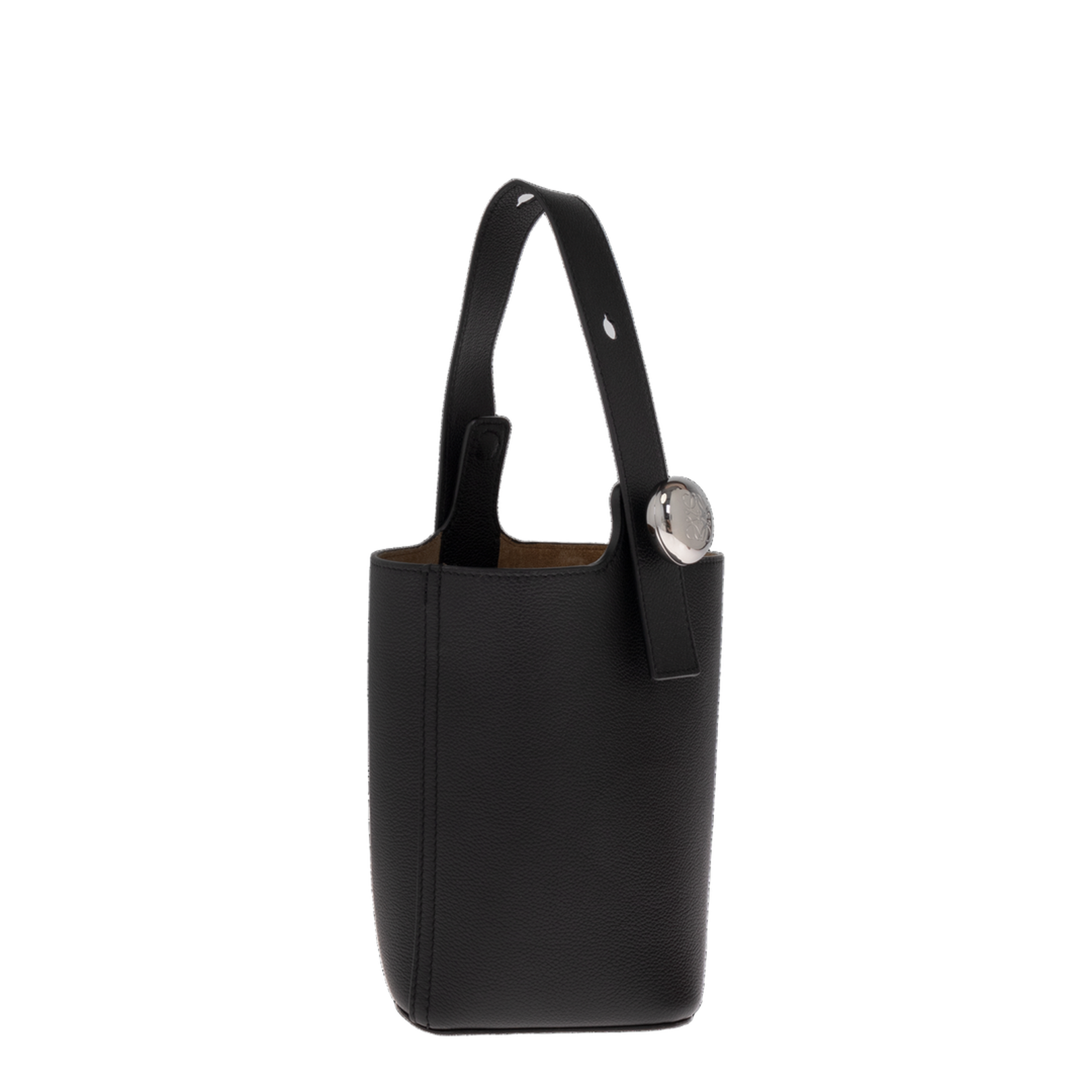 Pebble Small Calfskin Bucket Bag - Black - Image 4