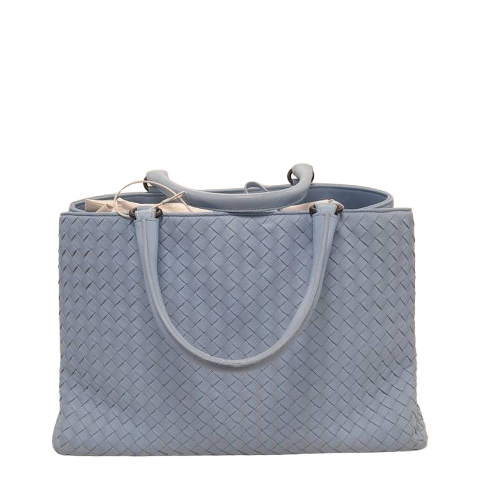 Intrecciato Leather Handbags - Pastel blue - Image 1
