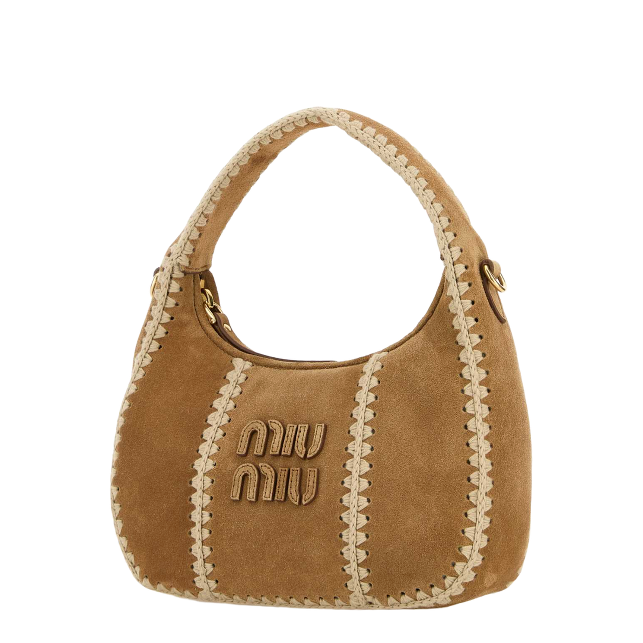 Beige Suede Handbag - Image 2