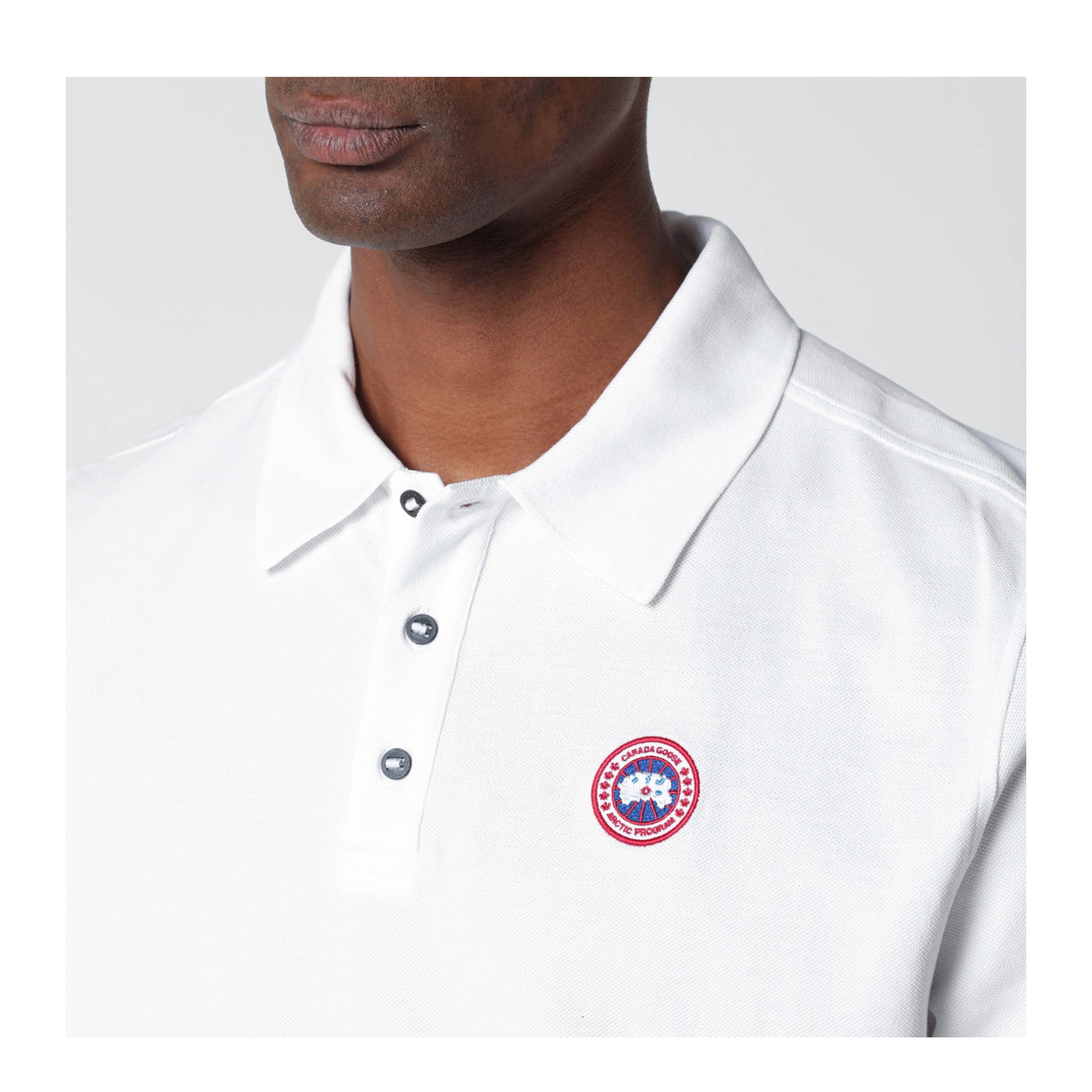 White Polo with Patch Logo - Image 2