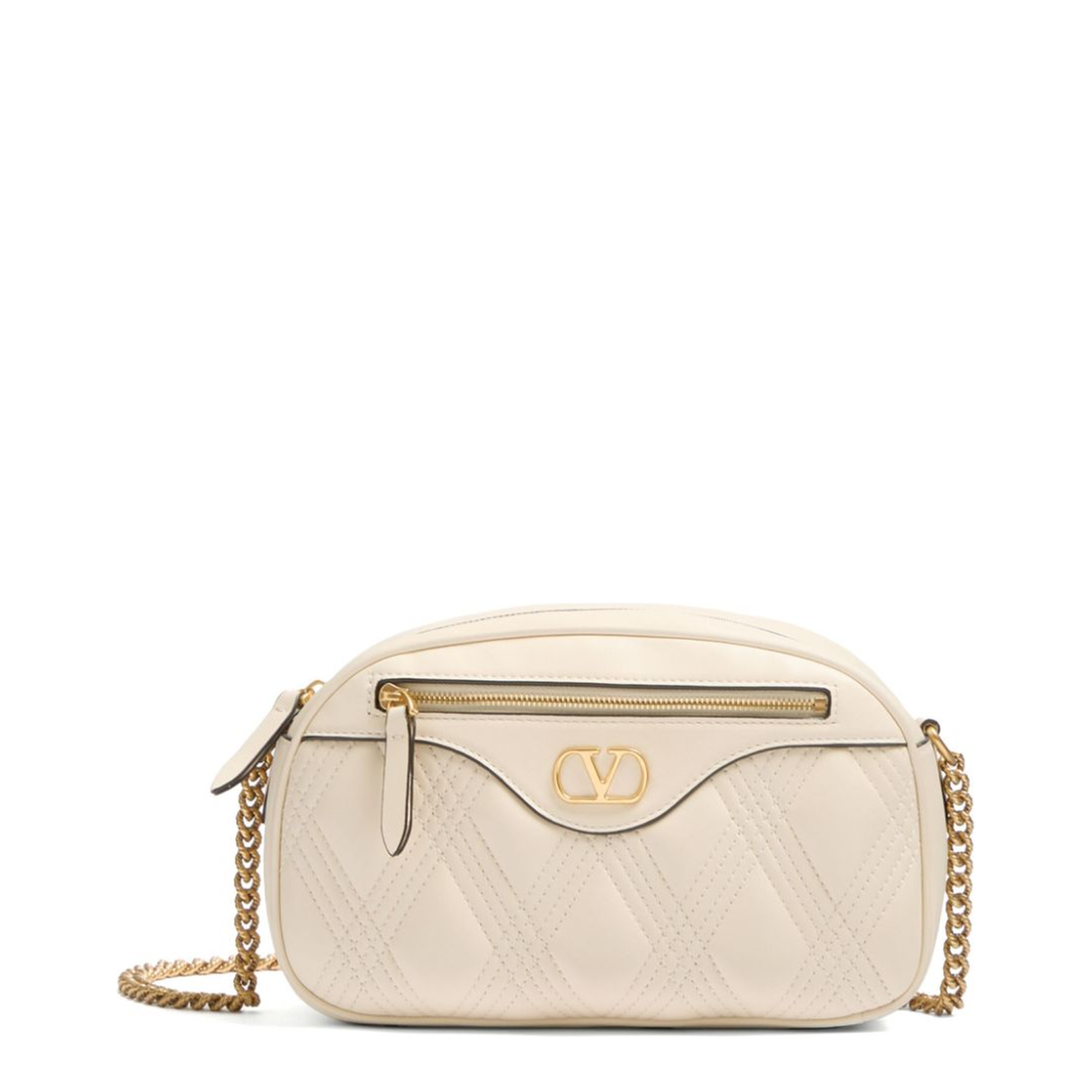 Quiltie 67 Nappa Leather Shoulder Bag - Ivory - Image 1