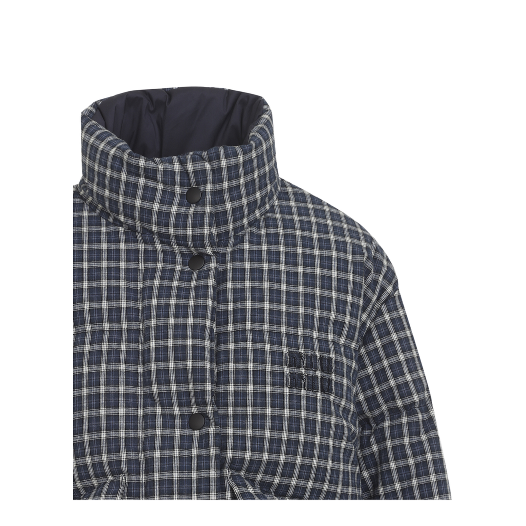 Reversible Checked Down Jacket - Image 7