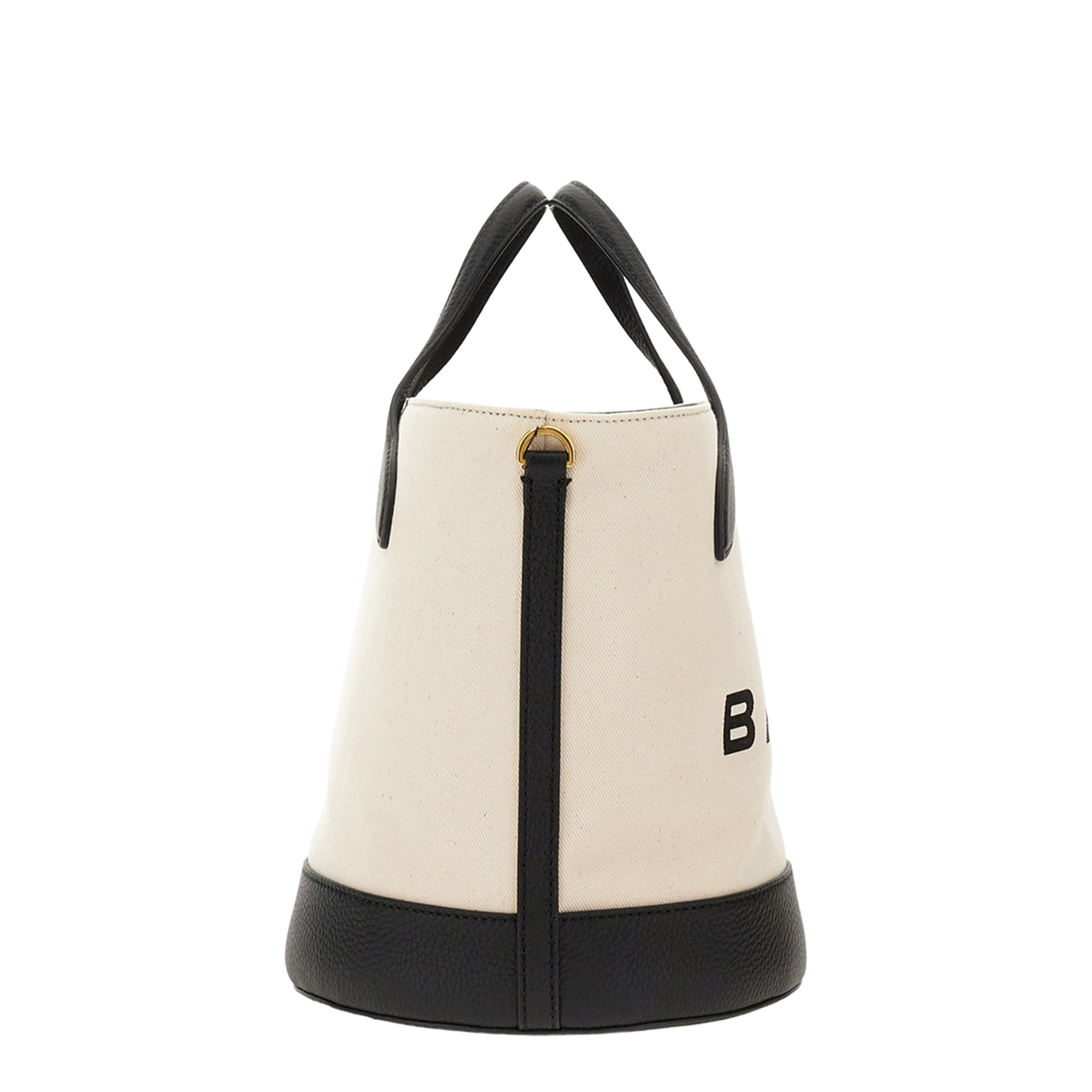Bar Bucket Bag Medium Fabric - Natural and Black - Image 3