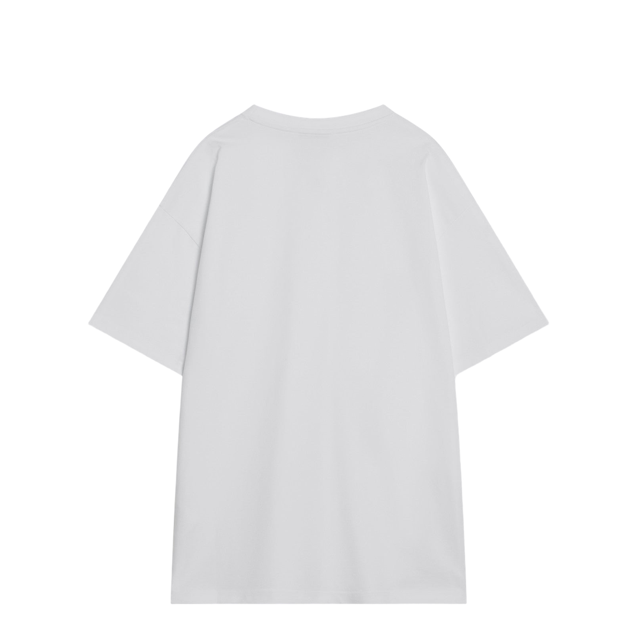 White Cotton T-Shirt with Logo Patch - Image 2