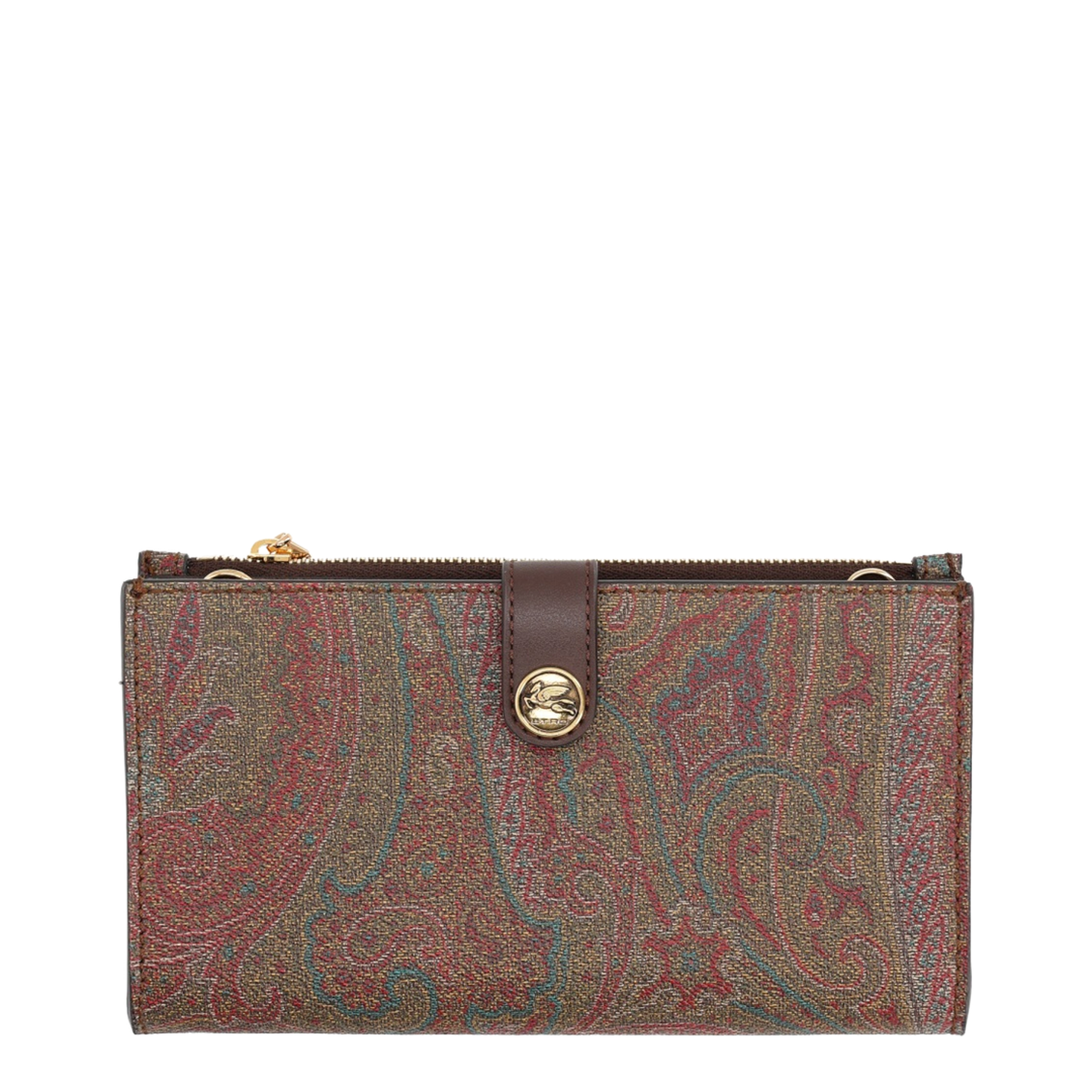 Etro Essential Arnica Wallet With Shoulder Strap - Brown - Image 4