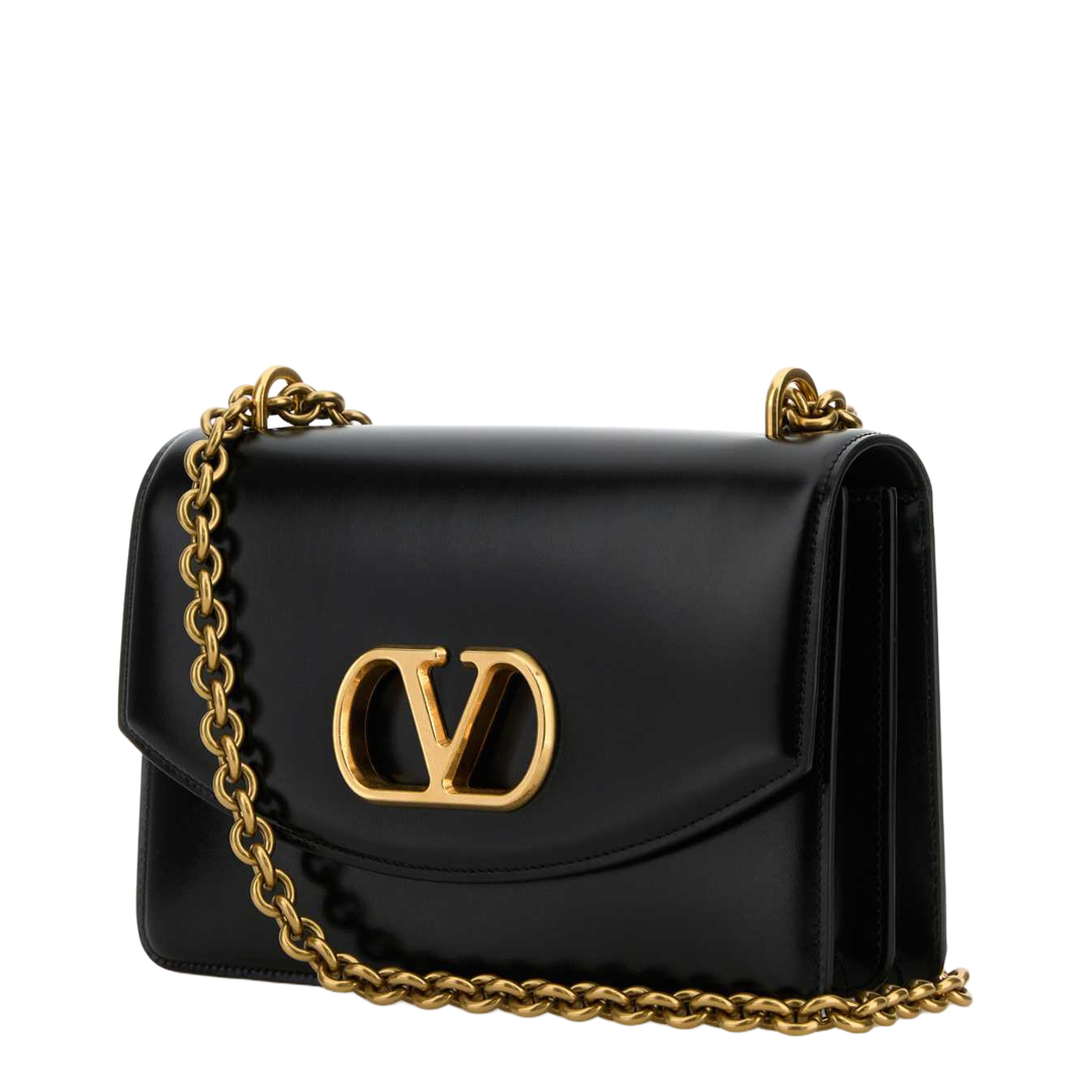 Black Leather Vain Shoulder Bag - Image 4