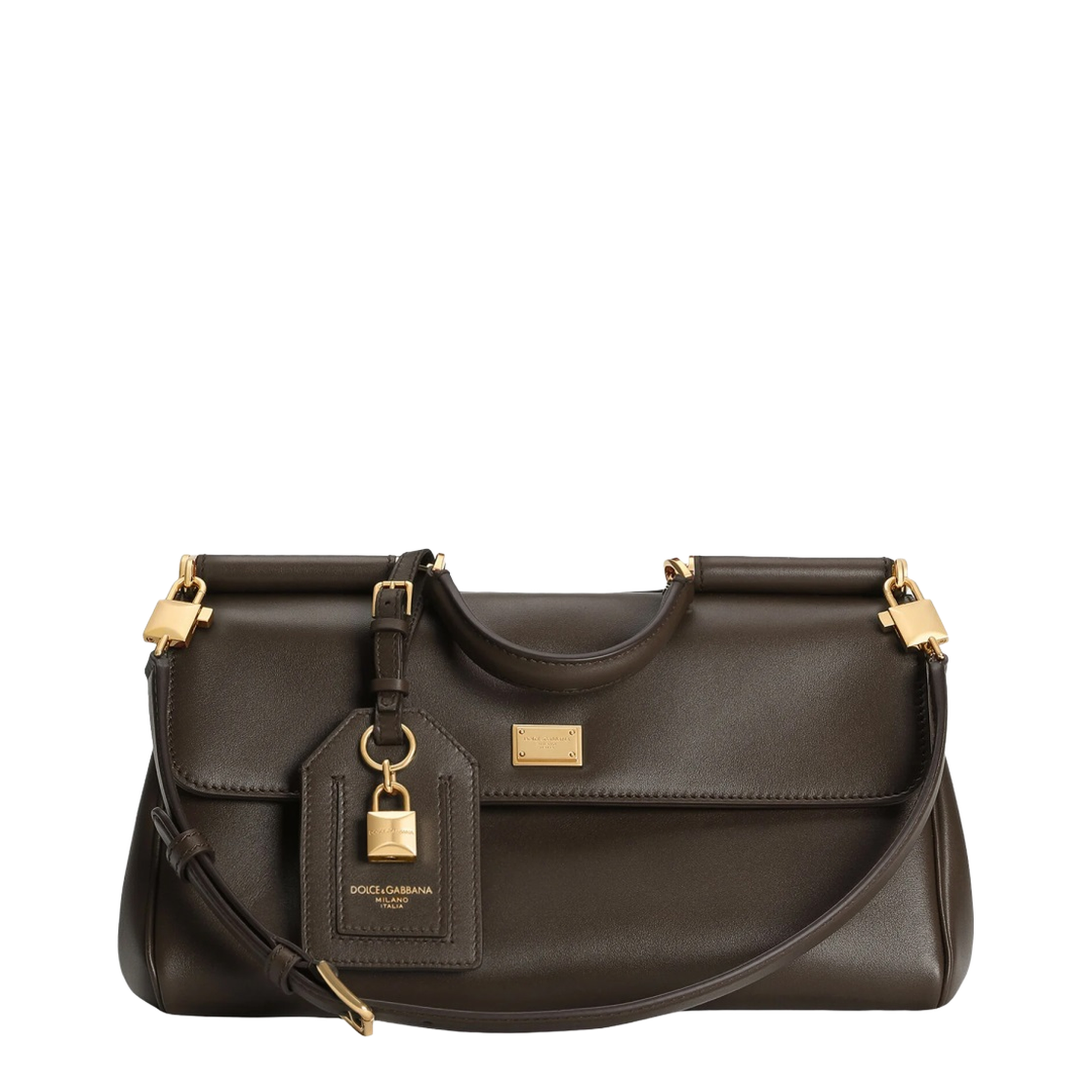 My Sicily Medium Plongé Calfskin Top-Handle Bag - Brown - Image 1