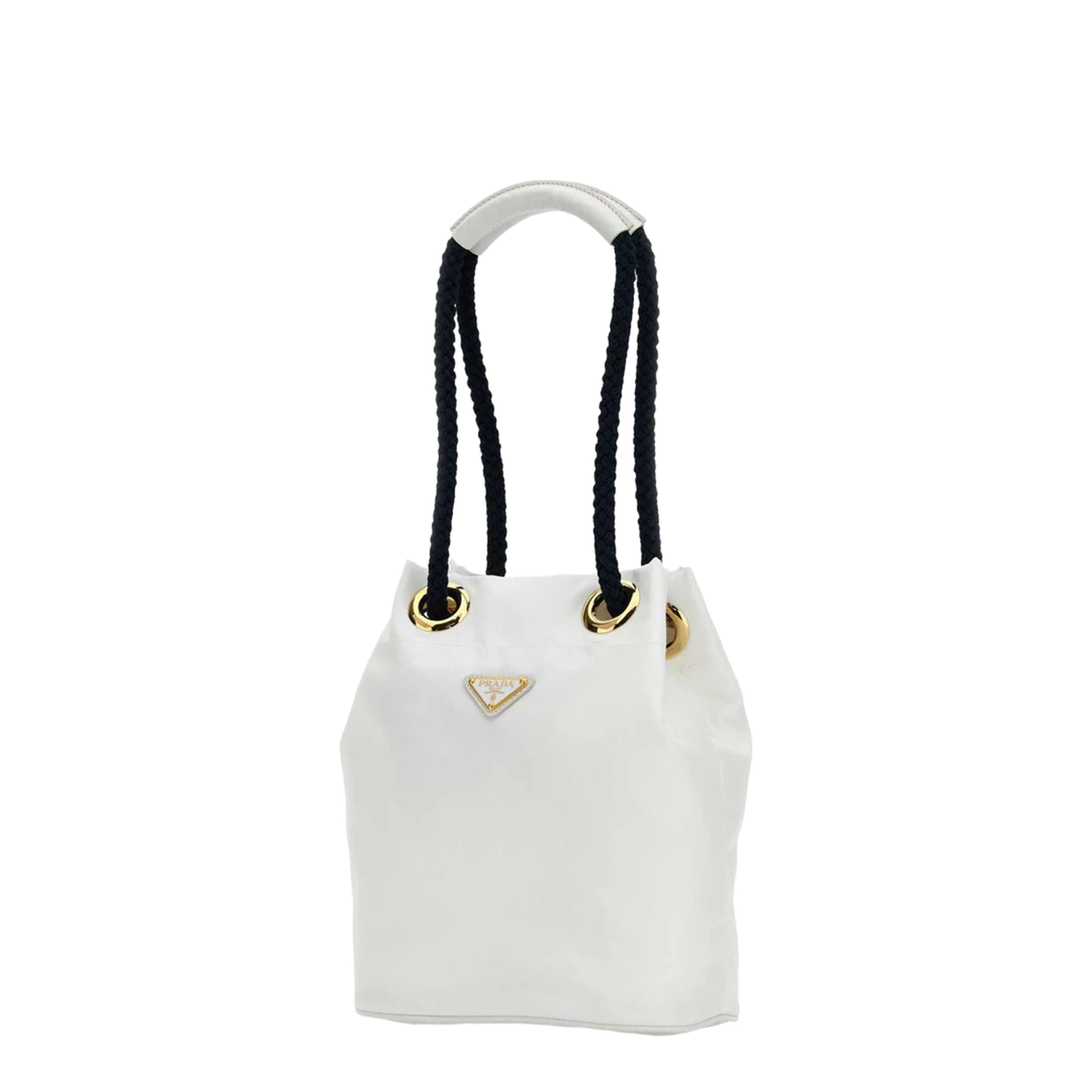 Mariner Small Re-Nylon Bucket Bag - White with Baltic Blue accents - Image 2