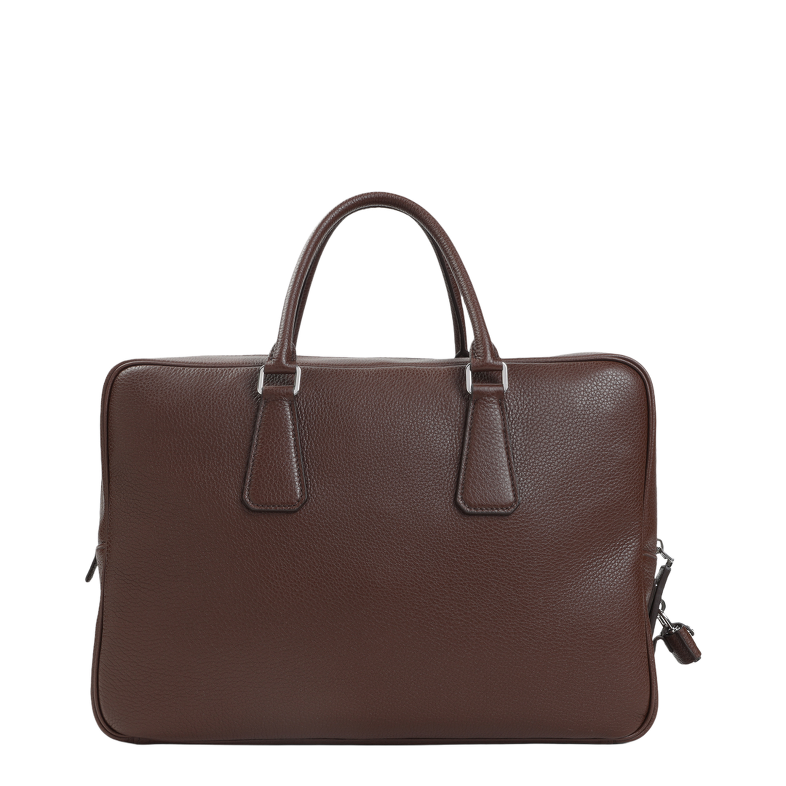 Structured Calf Leather Briefcase - Brown - Image 3