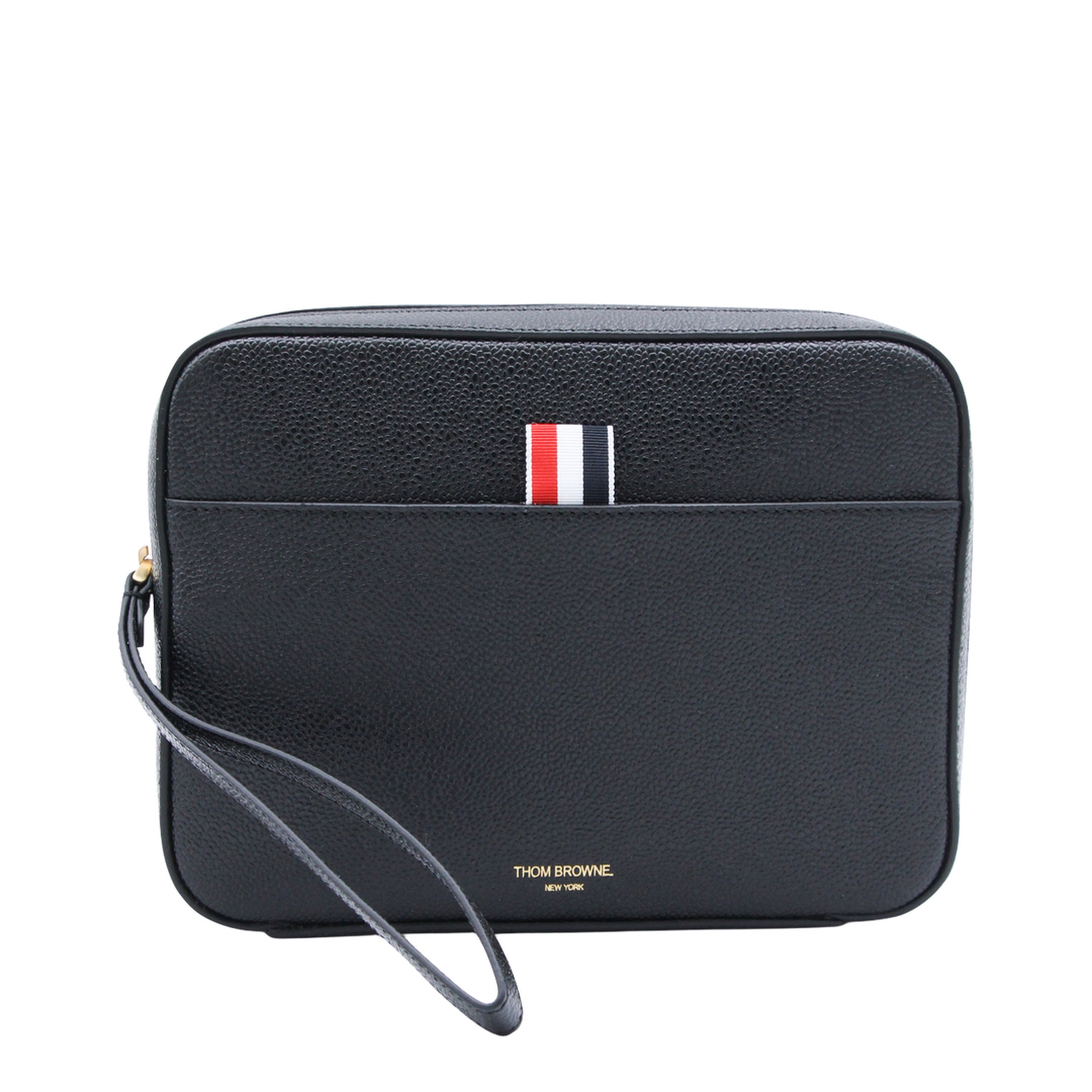 Leather Clutch With RWB Strap in Black - Image 1